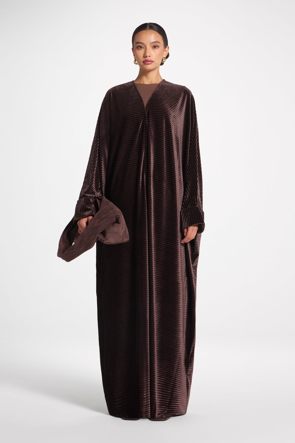 Velour Open Abaya - Coffee Quartz Abayas Veiled 