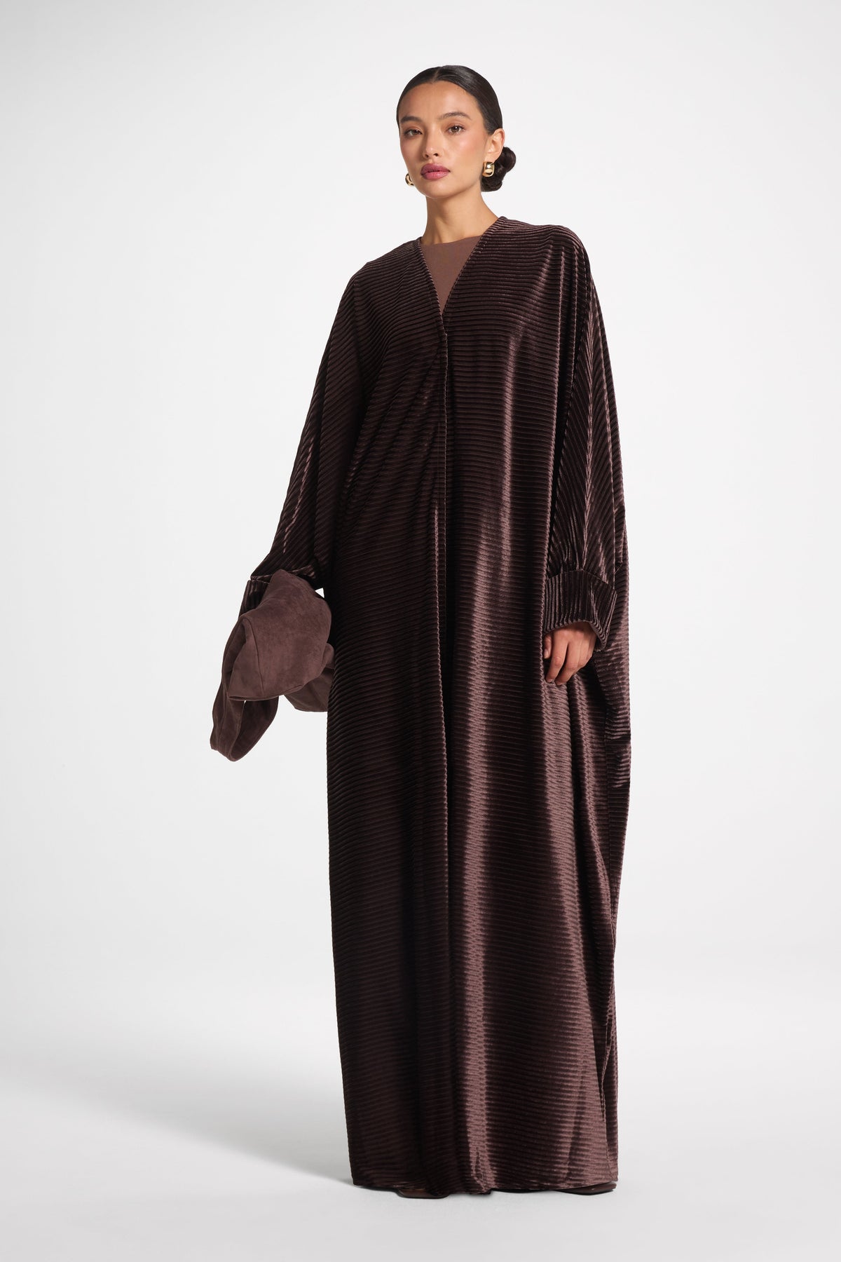 Velour Open Abaya - Coffee Quartz Abayas Veiled 