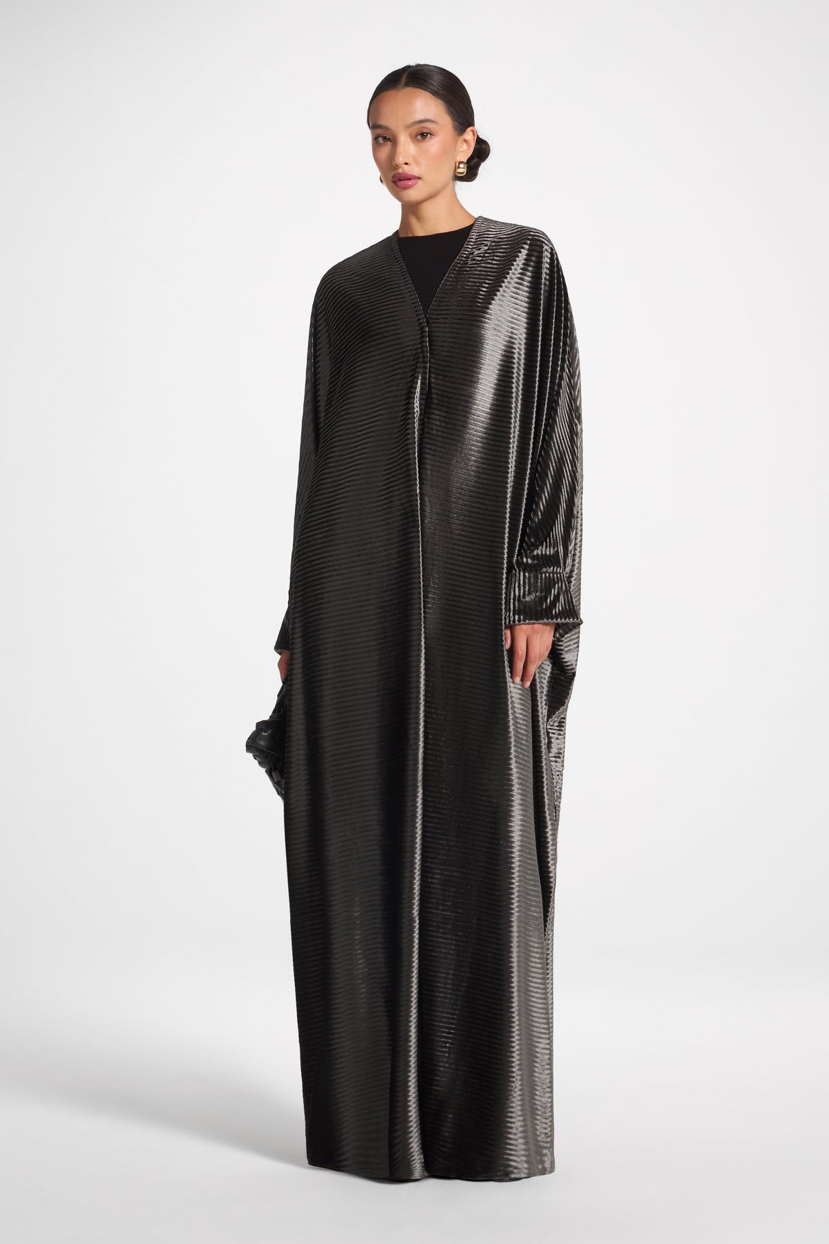 Velour Open Abaya - Midnight Forest Abayas Veiled 