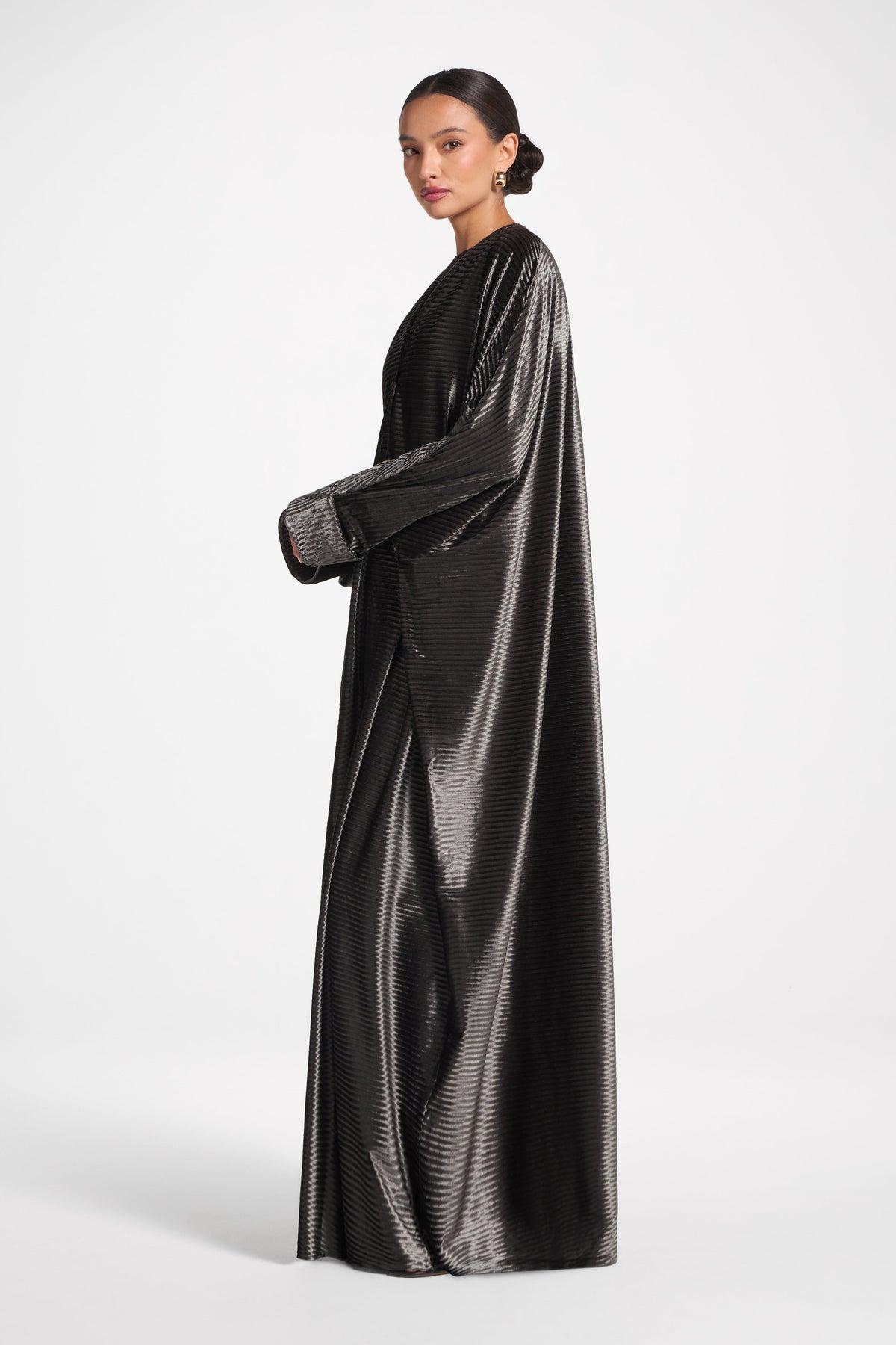 Velour Open Abaya - Midnight Forest Abayas Veiled 