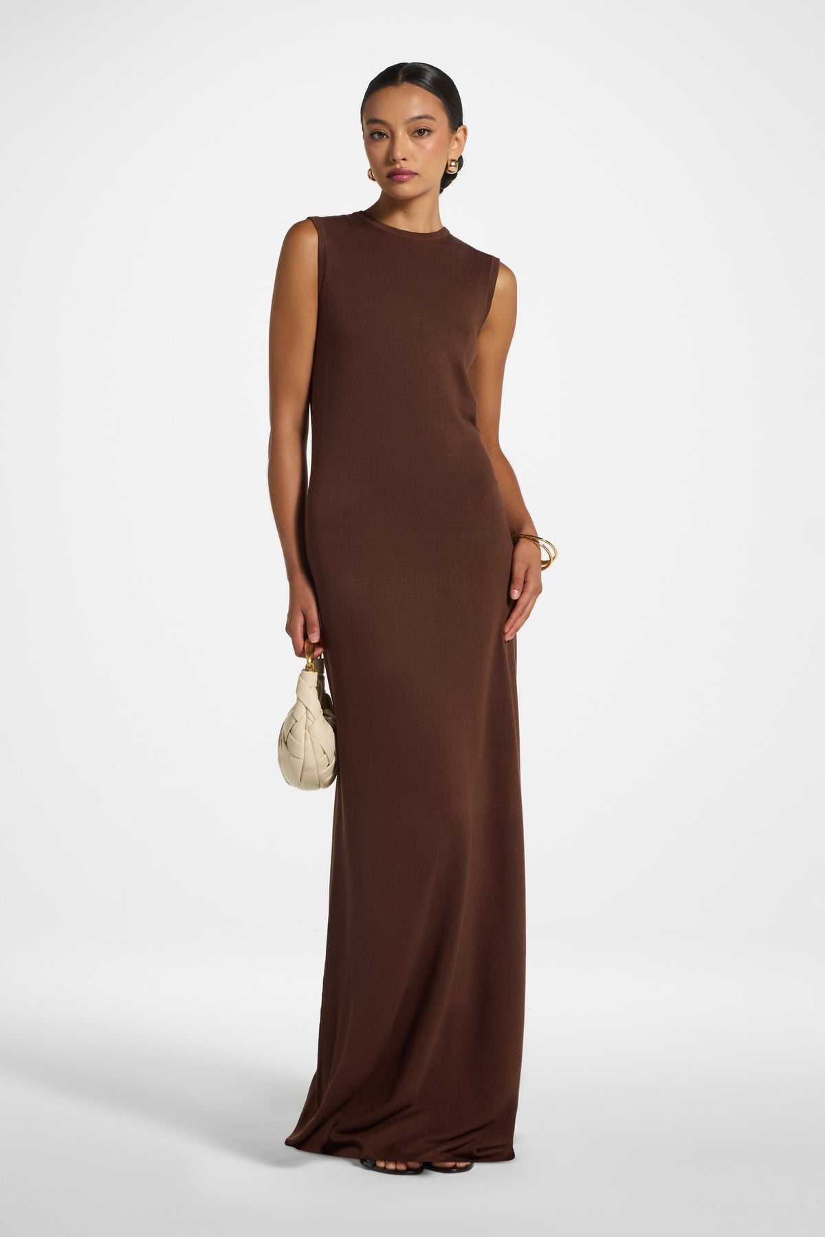 Viscose Knit Tank Dress - Chocolate Dress Veiled 