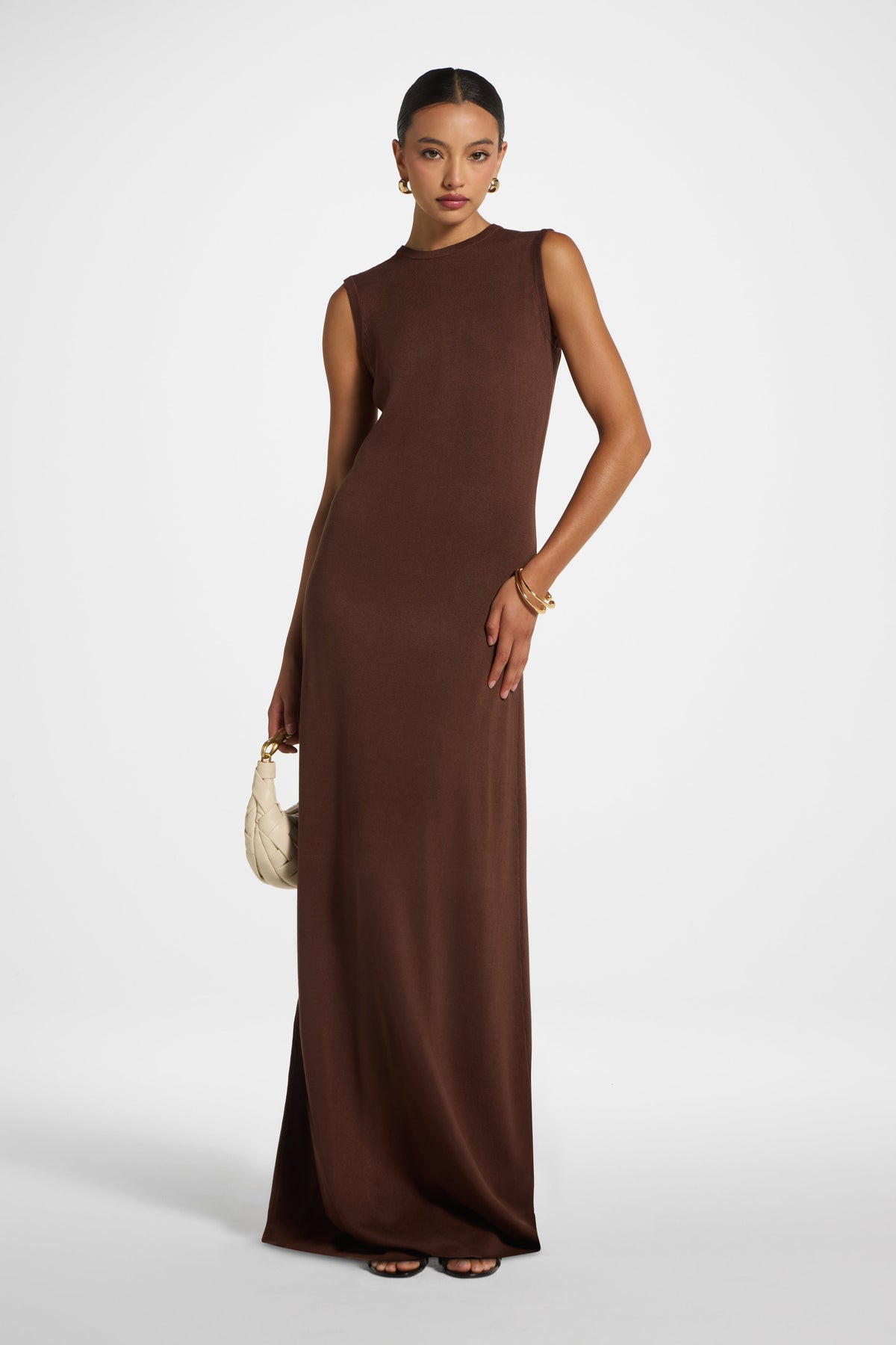 Viscose Knit Tank Dress - Chocolate Dress Veiled 