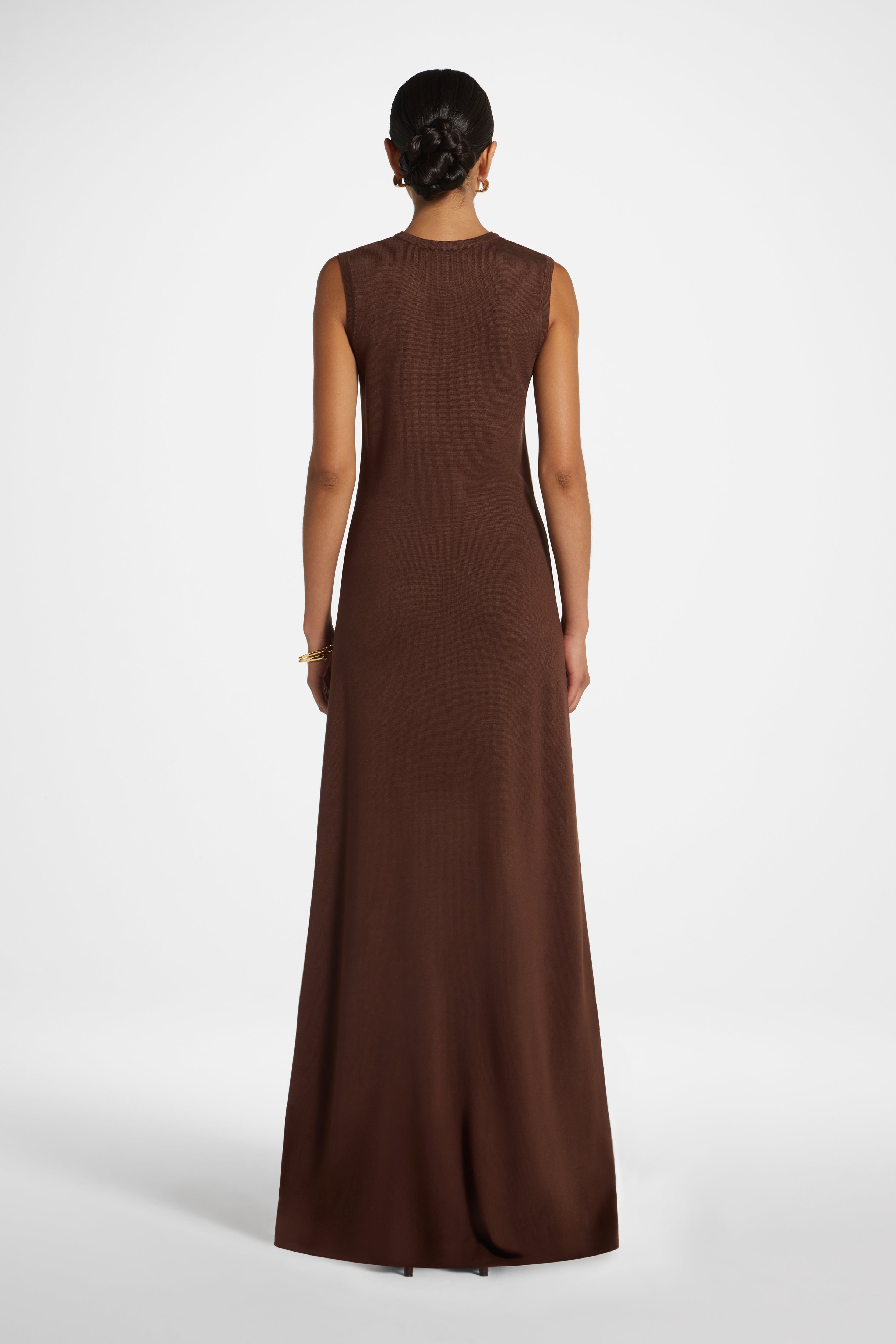 Viscose Knit Tank Dress - Chocolate Dress Veiled 