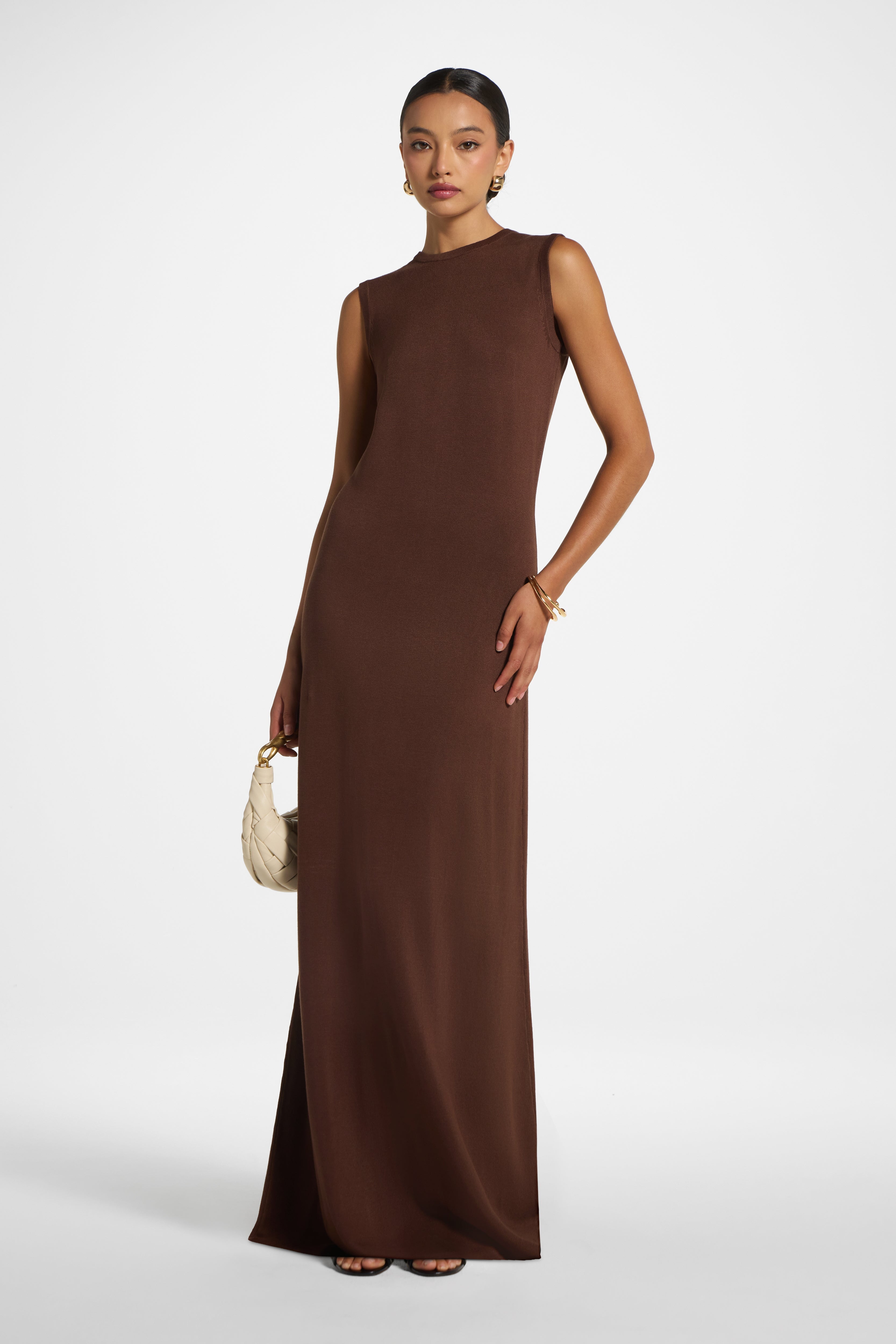 Viscose Knit Tank Dress - Chocolate Dress Veiled 
