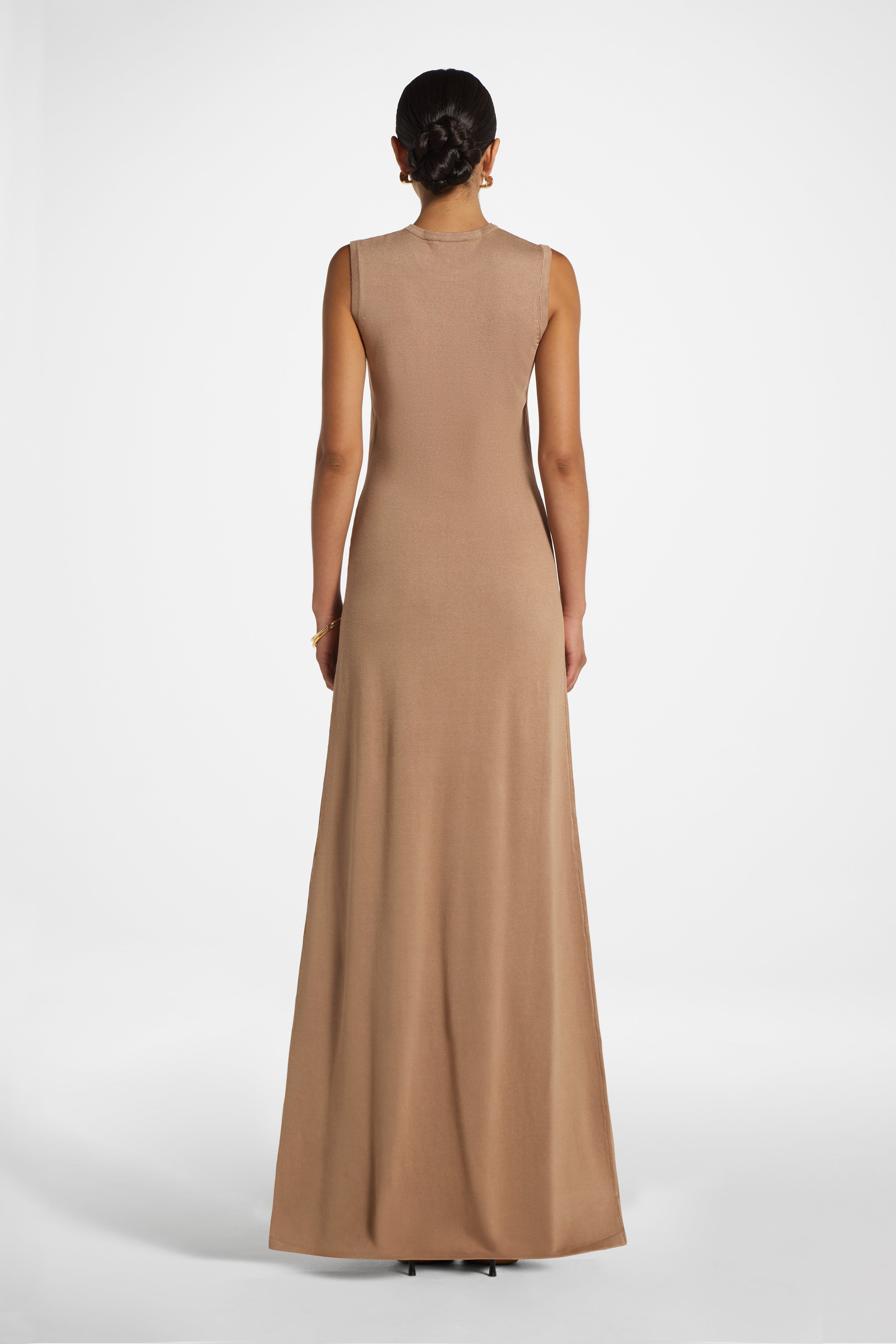 Viscose Knit Tank Dress - Taupe Dress Veiled 