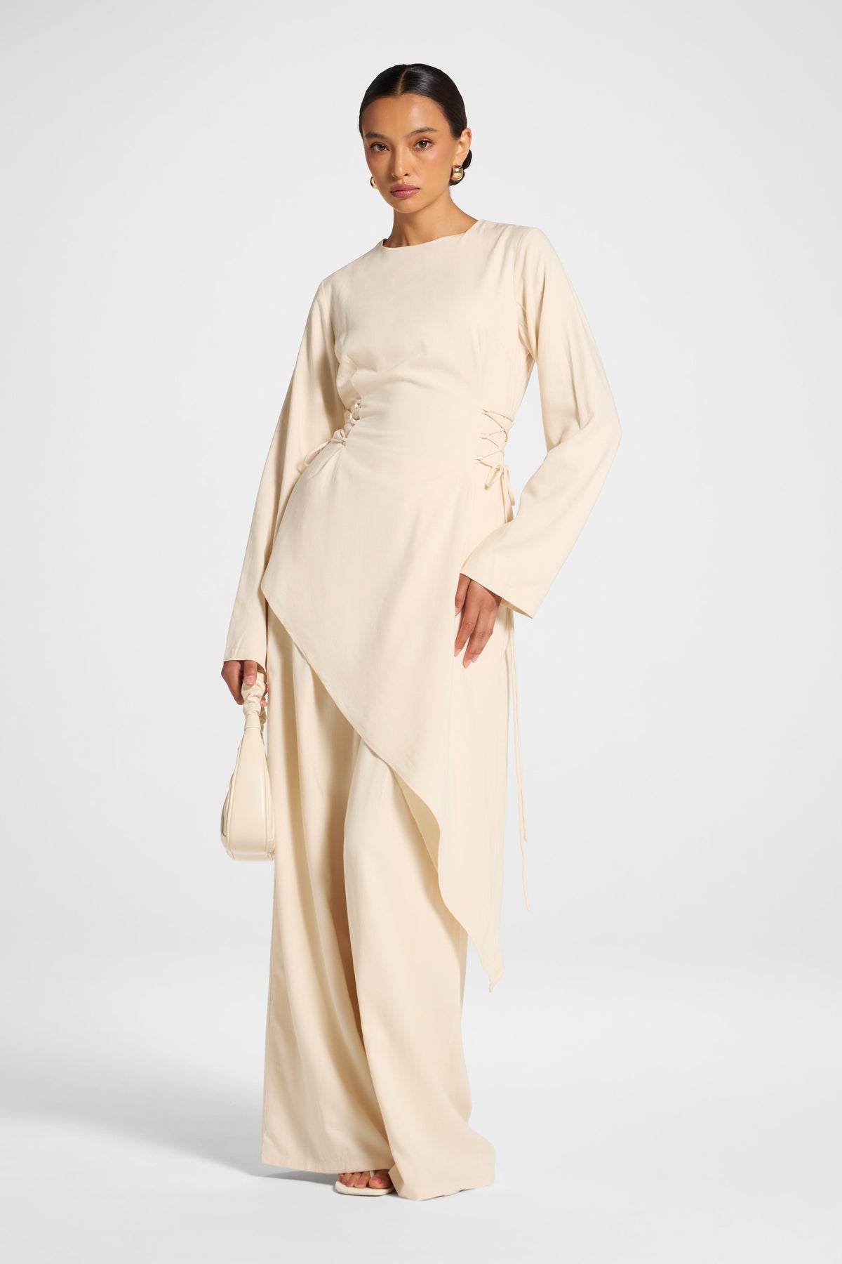 Viscose Linen Asymmetric Tunic - Natural Top Veiled 