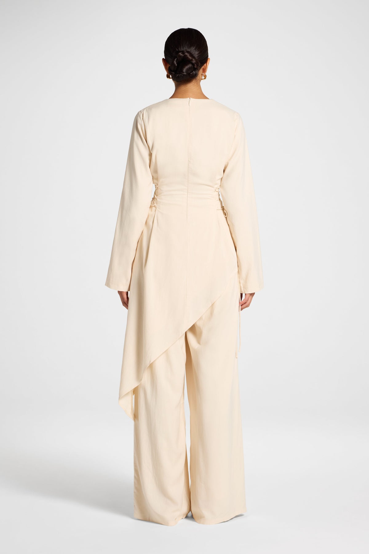 Viscose Linen Asymmetric Tunic - Natural Top Veiled 