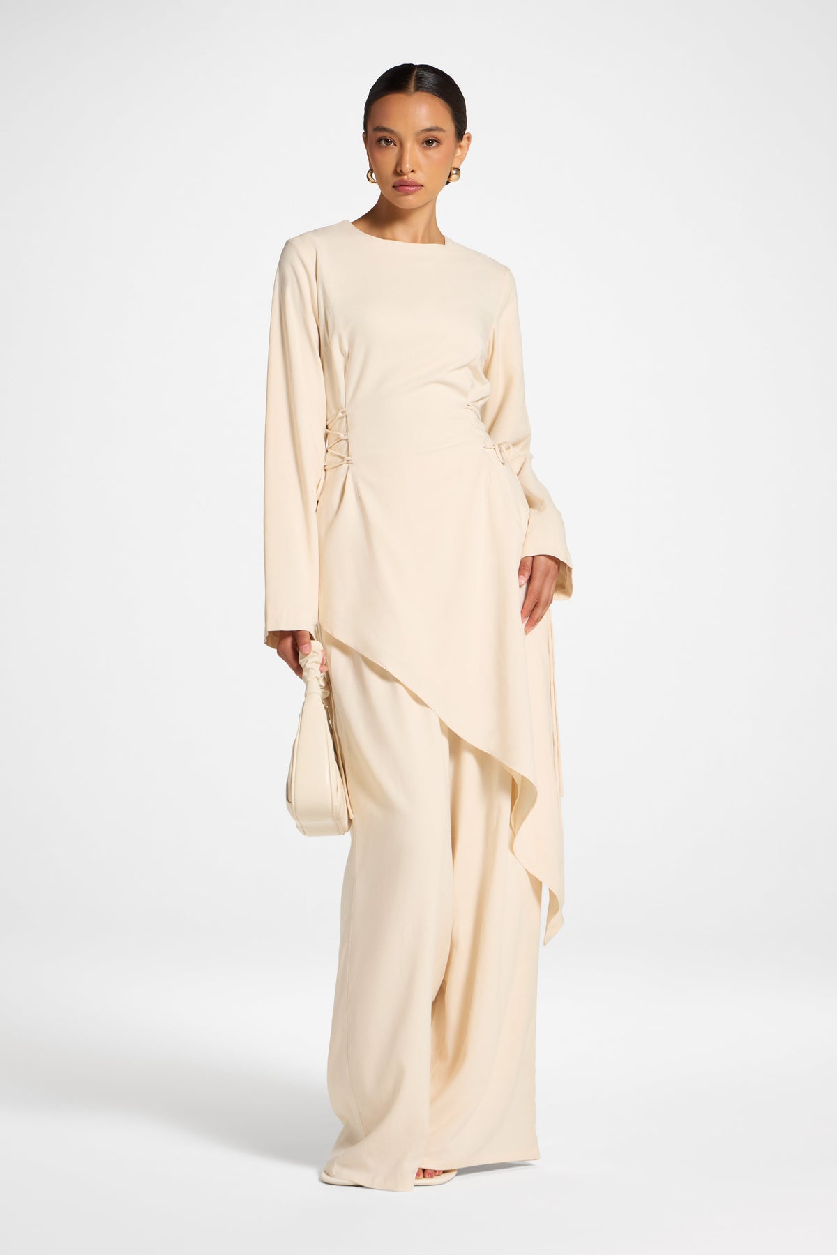 Viscose Linen Asymmetric Tunic - Natural Top Veiled 