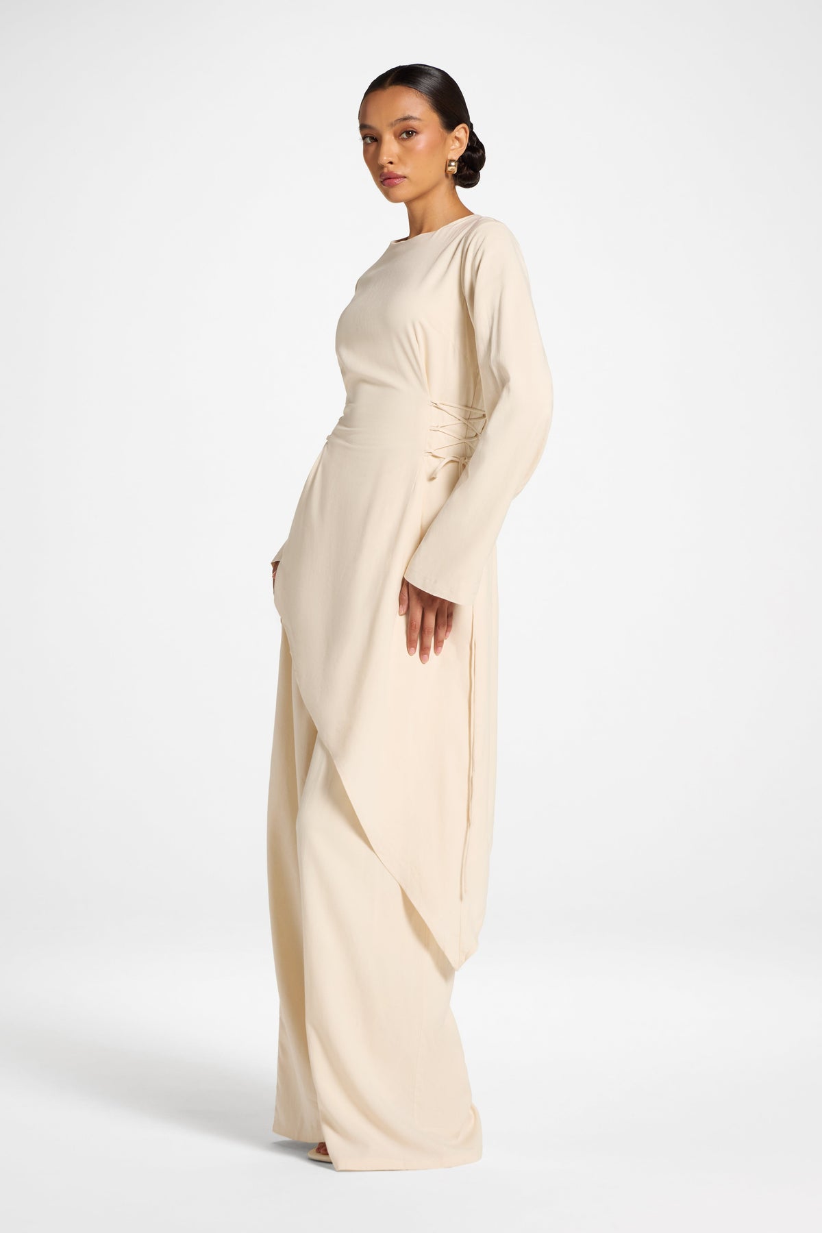 Viscose Linen Asymmetric Tunic - Natural Top Veiled 