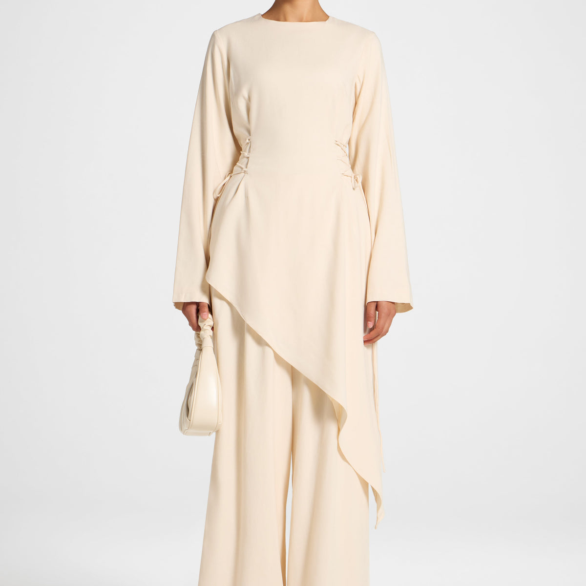 Viscose Linen Asymmetric Tunic - Natural