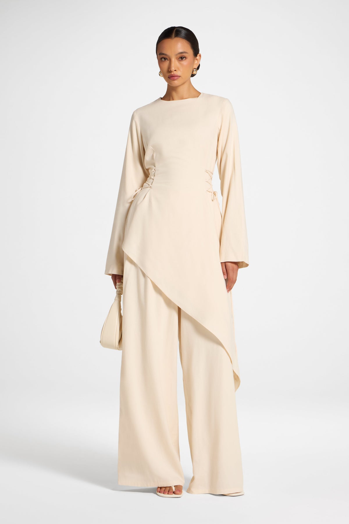 Viscose Linen Asymmetric Tunic - Natural Top Veiled 