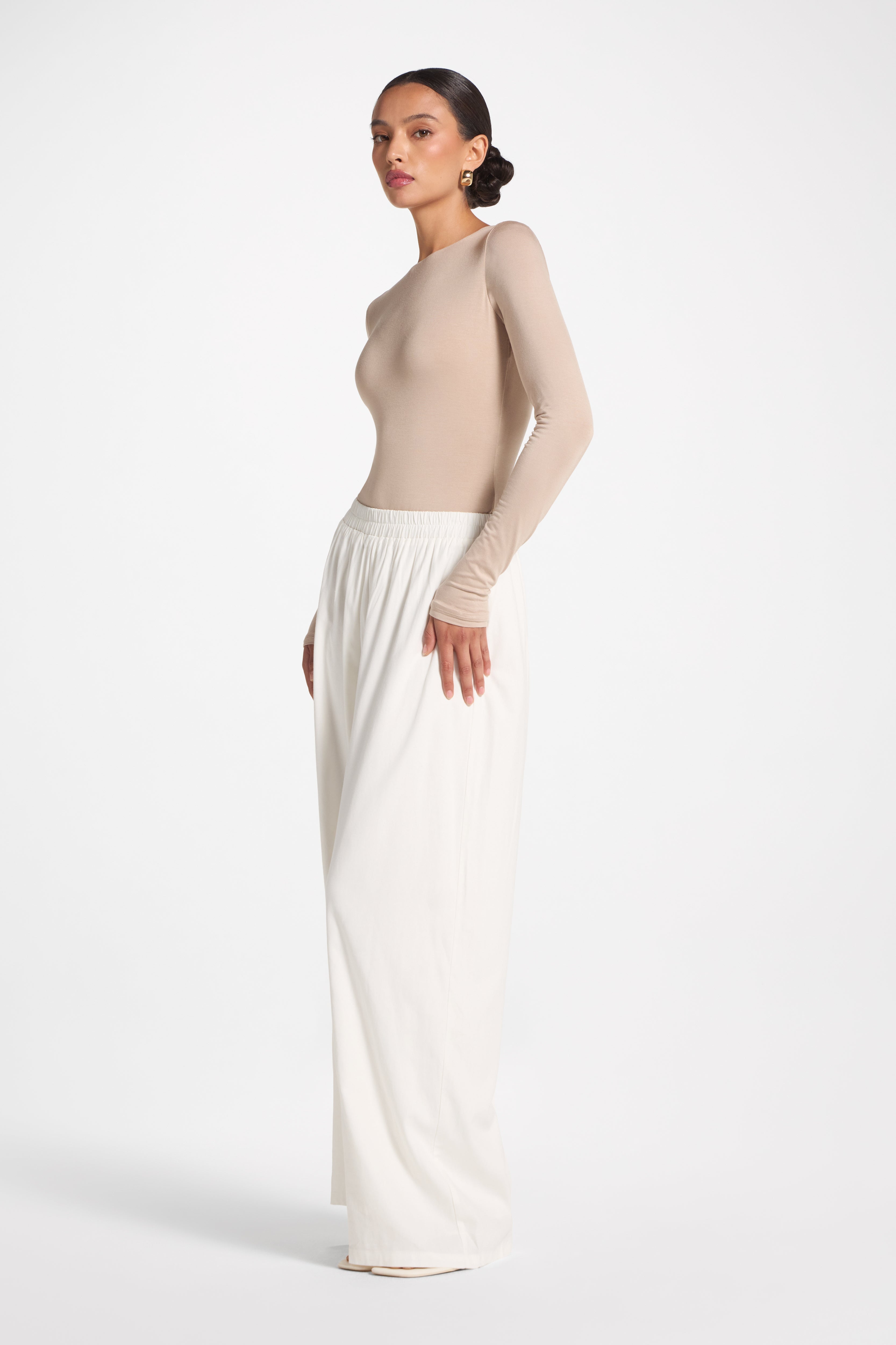 Viscose Linen Pant - White Pants Veiled 