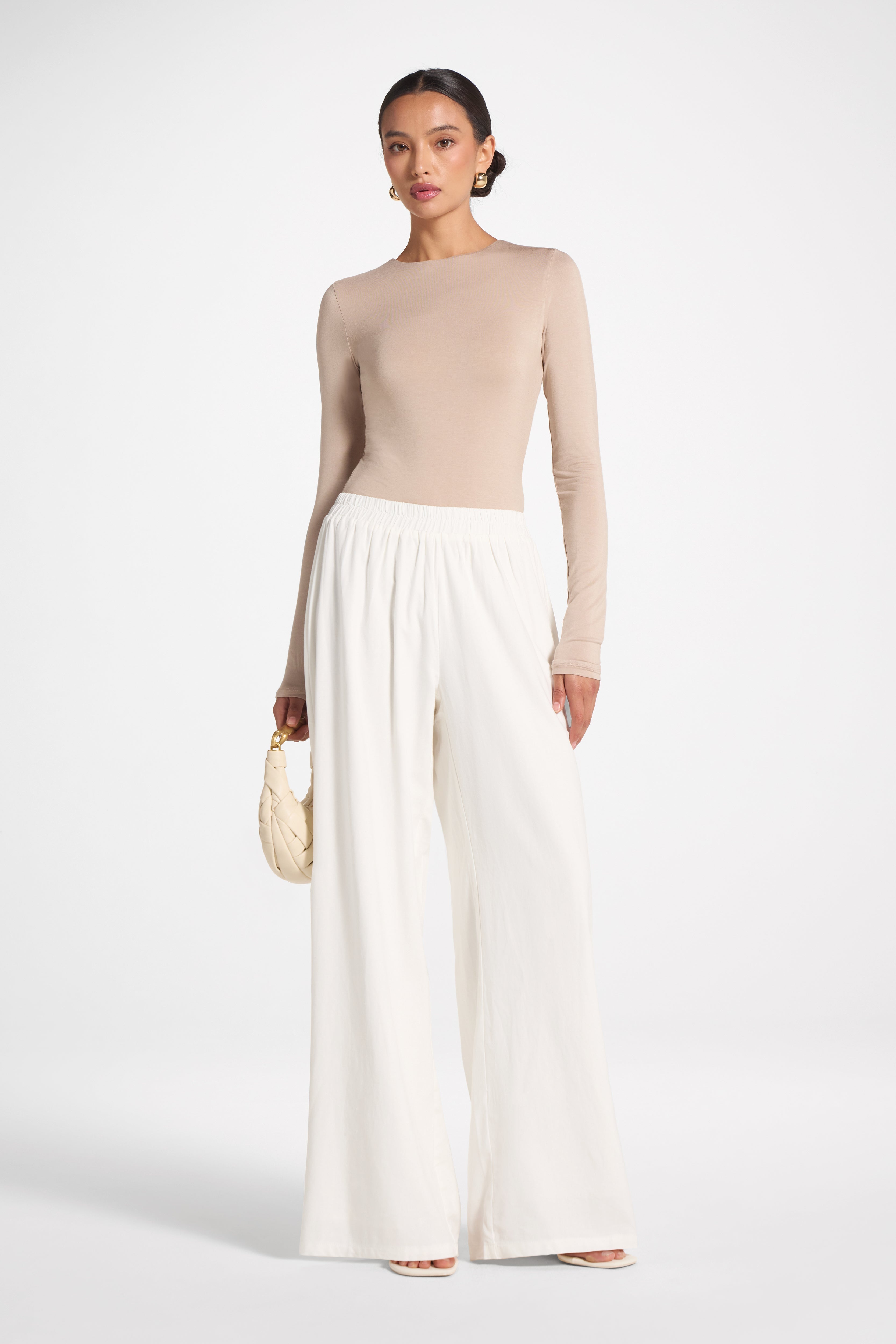 Viscose Linen Pant - White Pants Veiled 