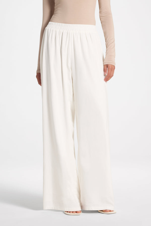 Viscose Linen Pant - White Pants Veiled 