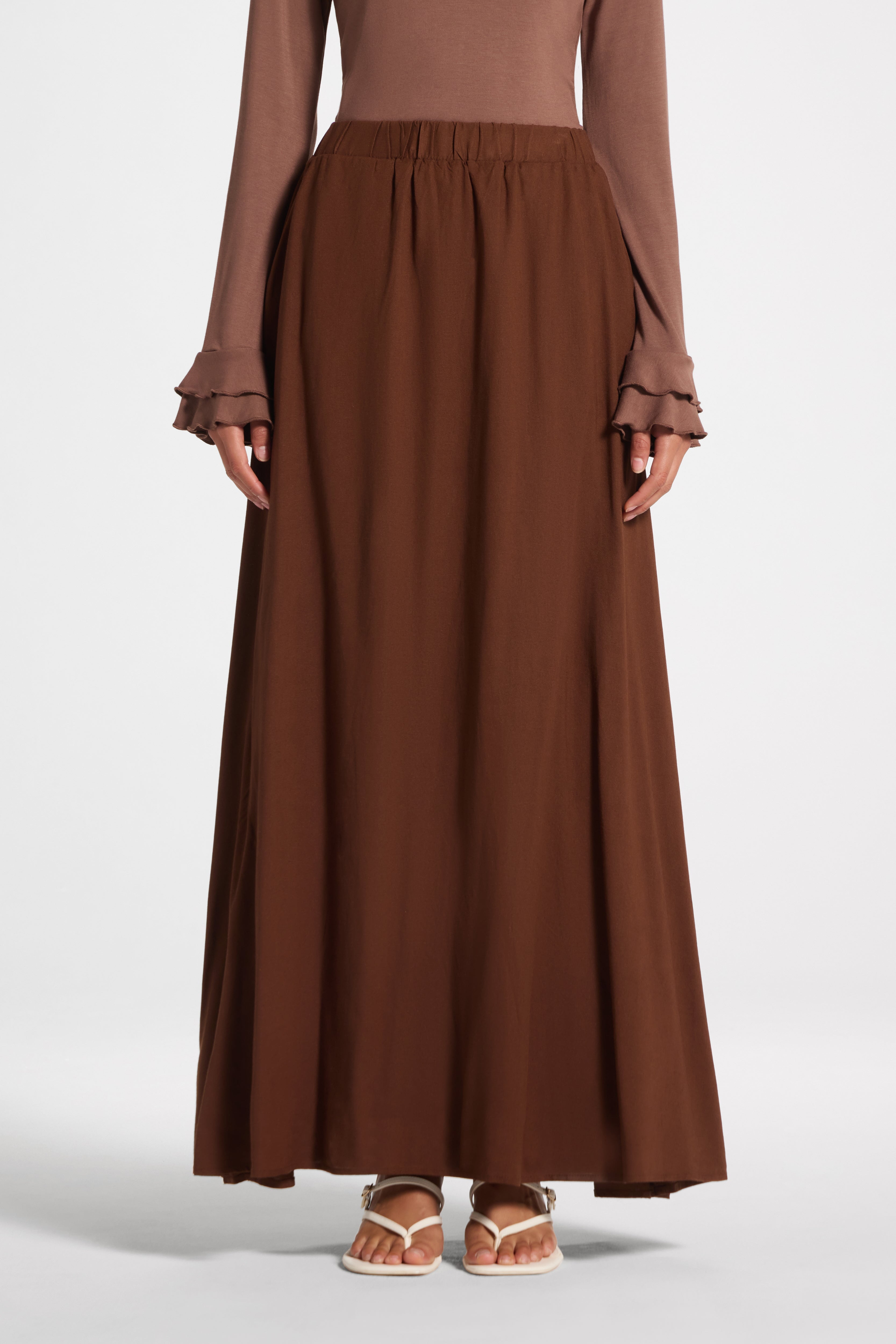Viscose Linen Skirt - Chocolate Skirt Veiled 