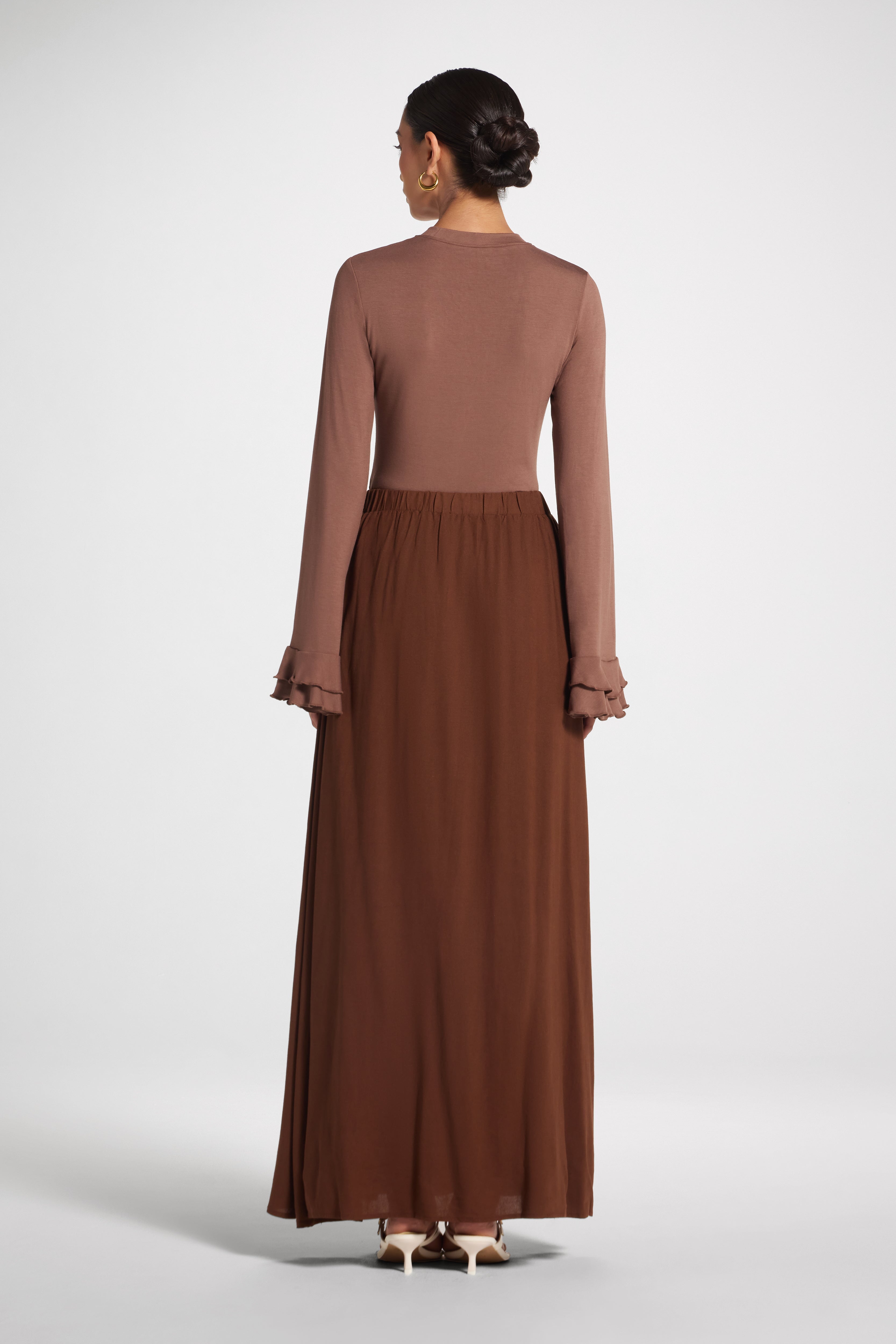 Viscose Linen Skirt - Chocolate Skirt Veiled 