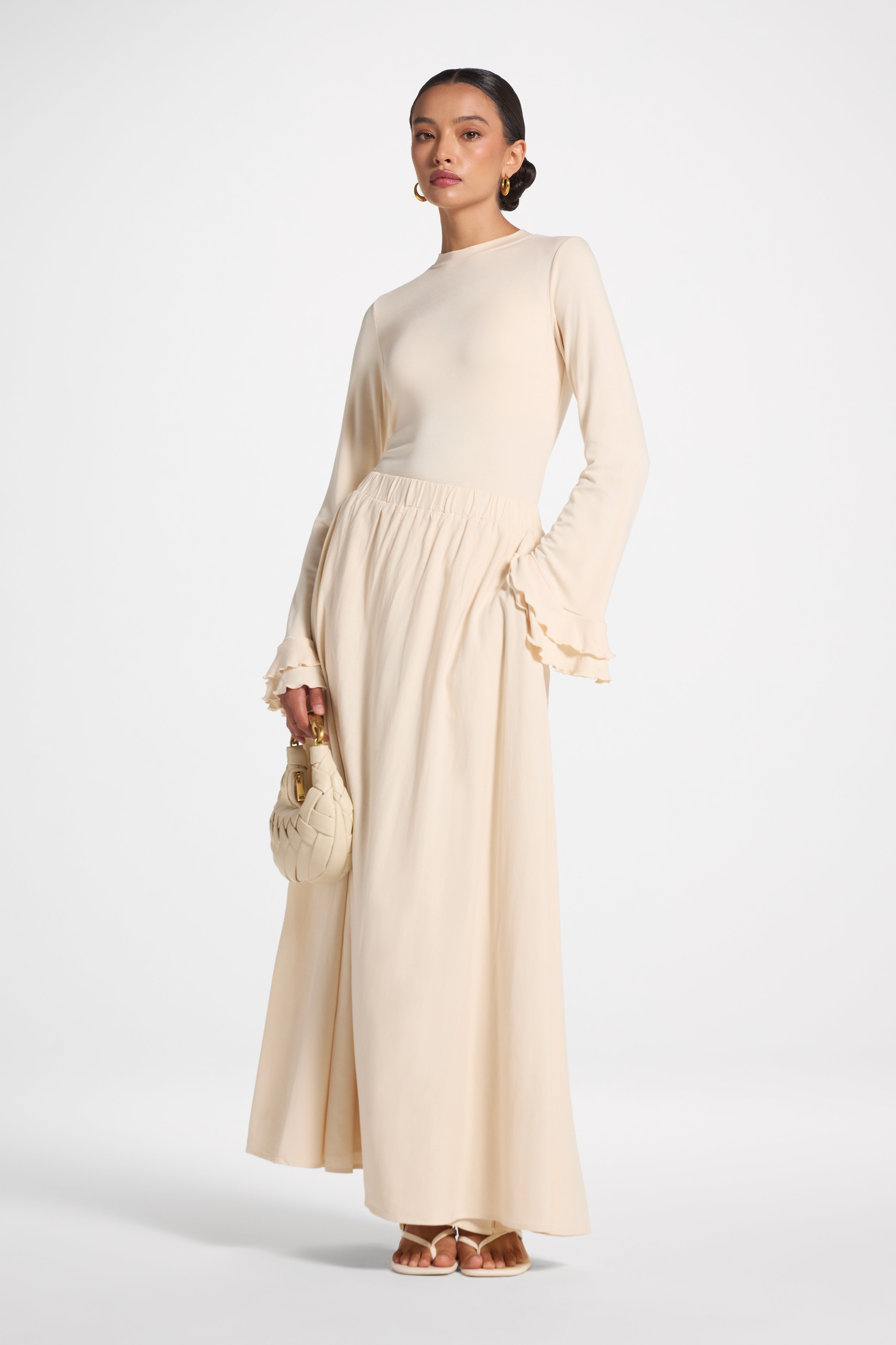Viscose Linen Skirt - Natural Skirt Veiled 