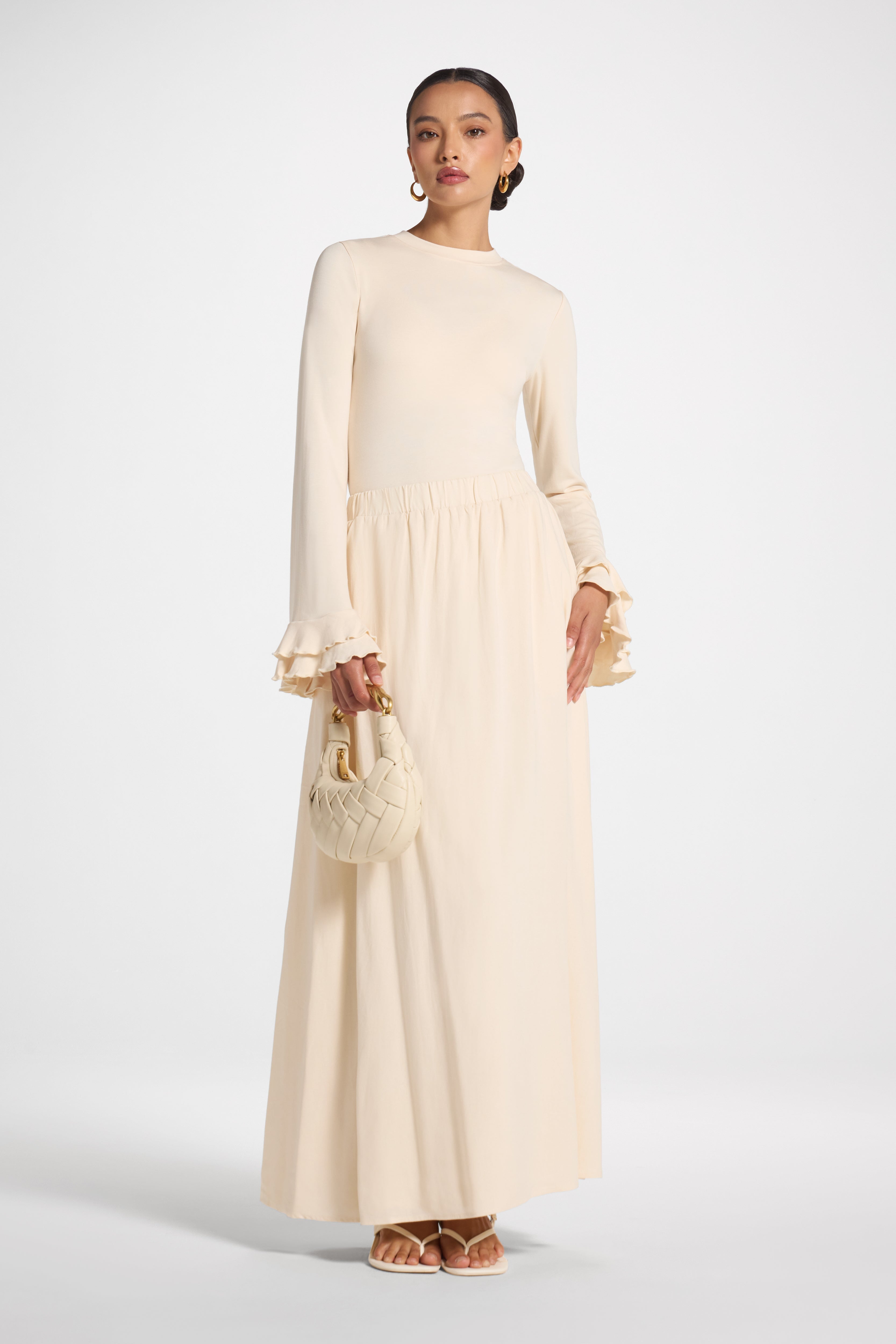 Viscose Linen Skirt - Natural Skirt Veiled 