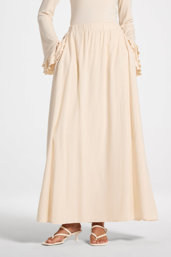 Viscose Linen Skirt - Natural Skirt Veiled 