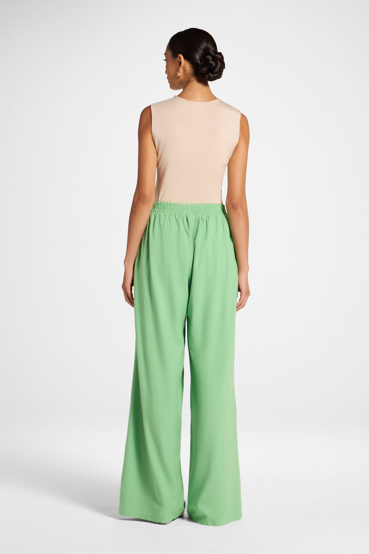 Viscose Linen Wide Leg Pant - Lime Pants Veiled 