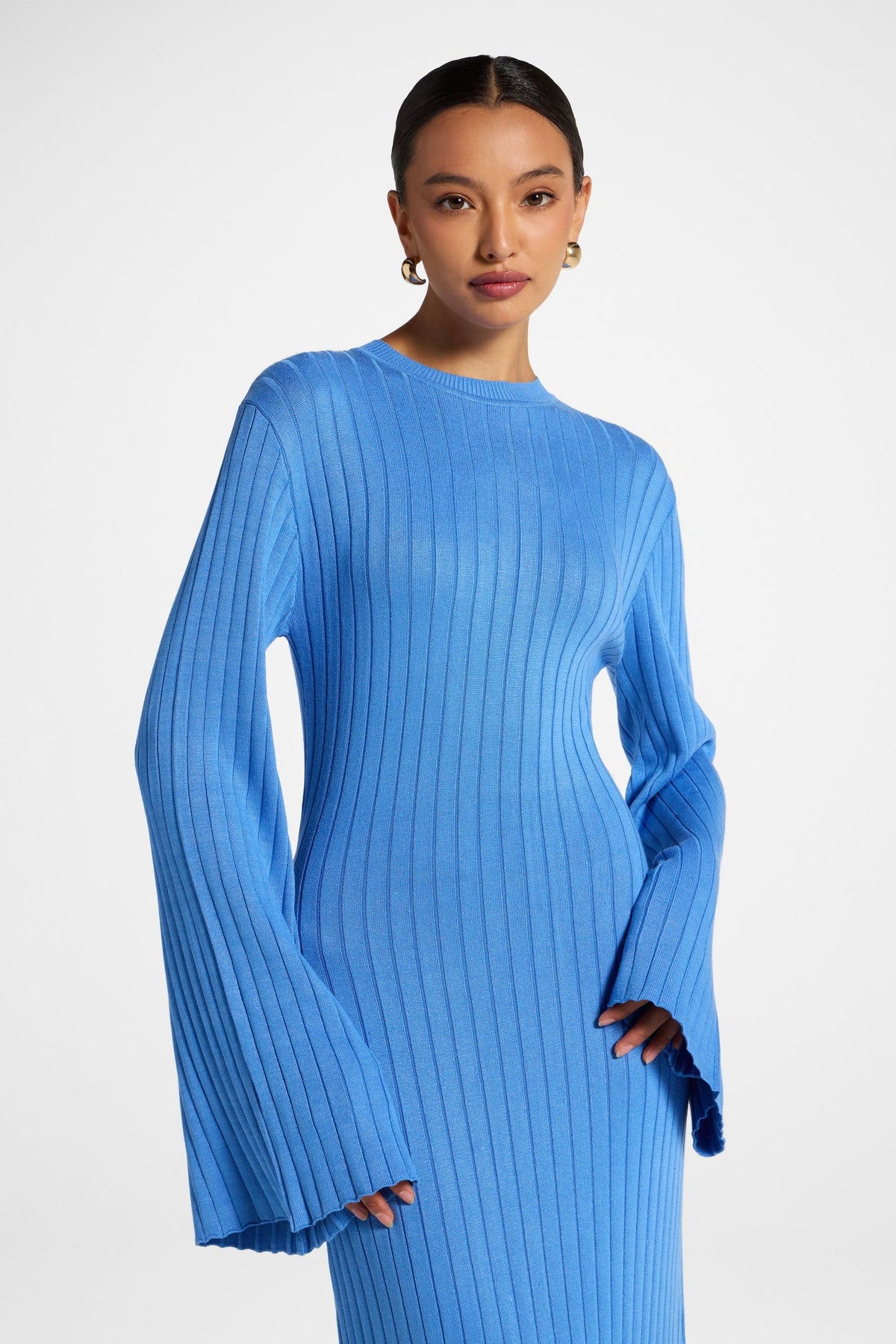 Viscose Ribbed Knit Maxi Dress - Marina Dress Veiled 