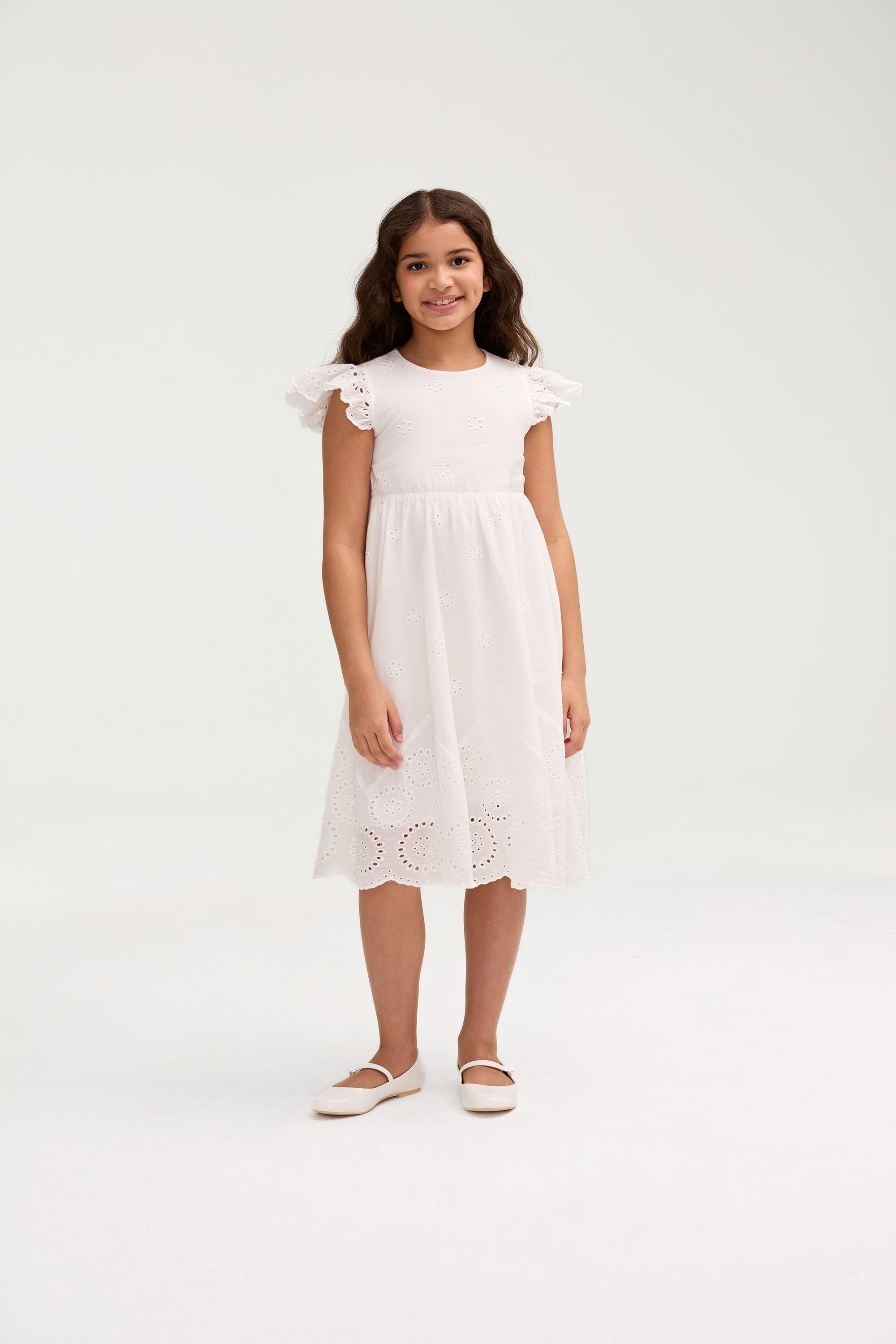 Girls white eyelet dress hotsell