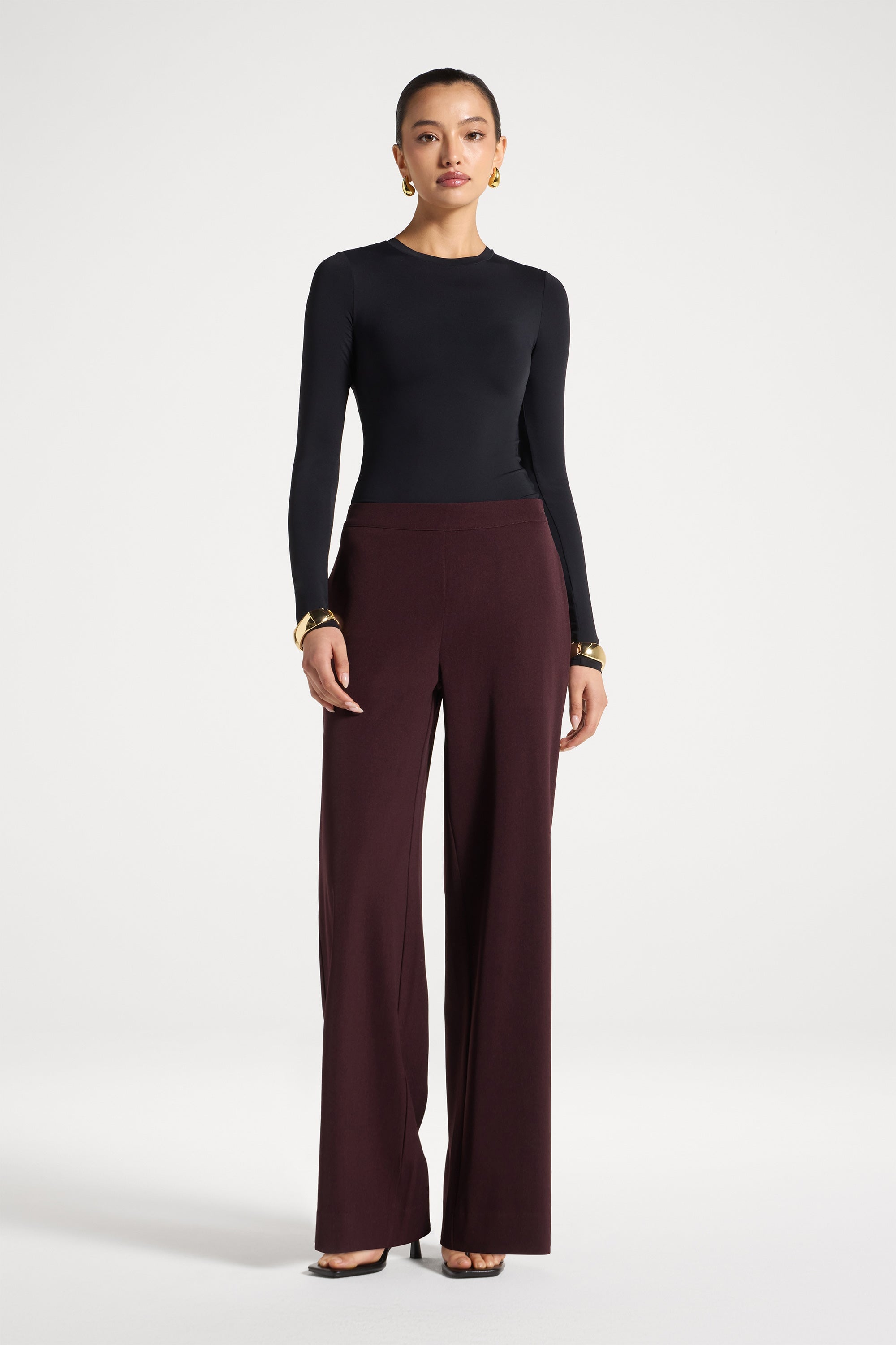 Wide Leg Pants - Chocolate Truffle Abayas Veiled 