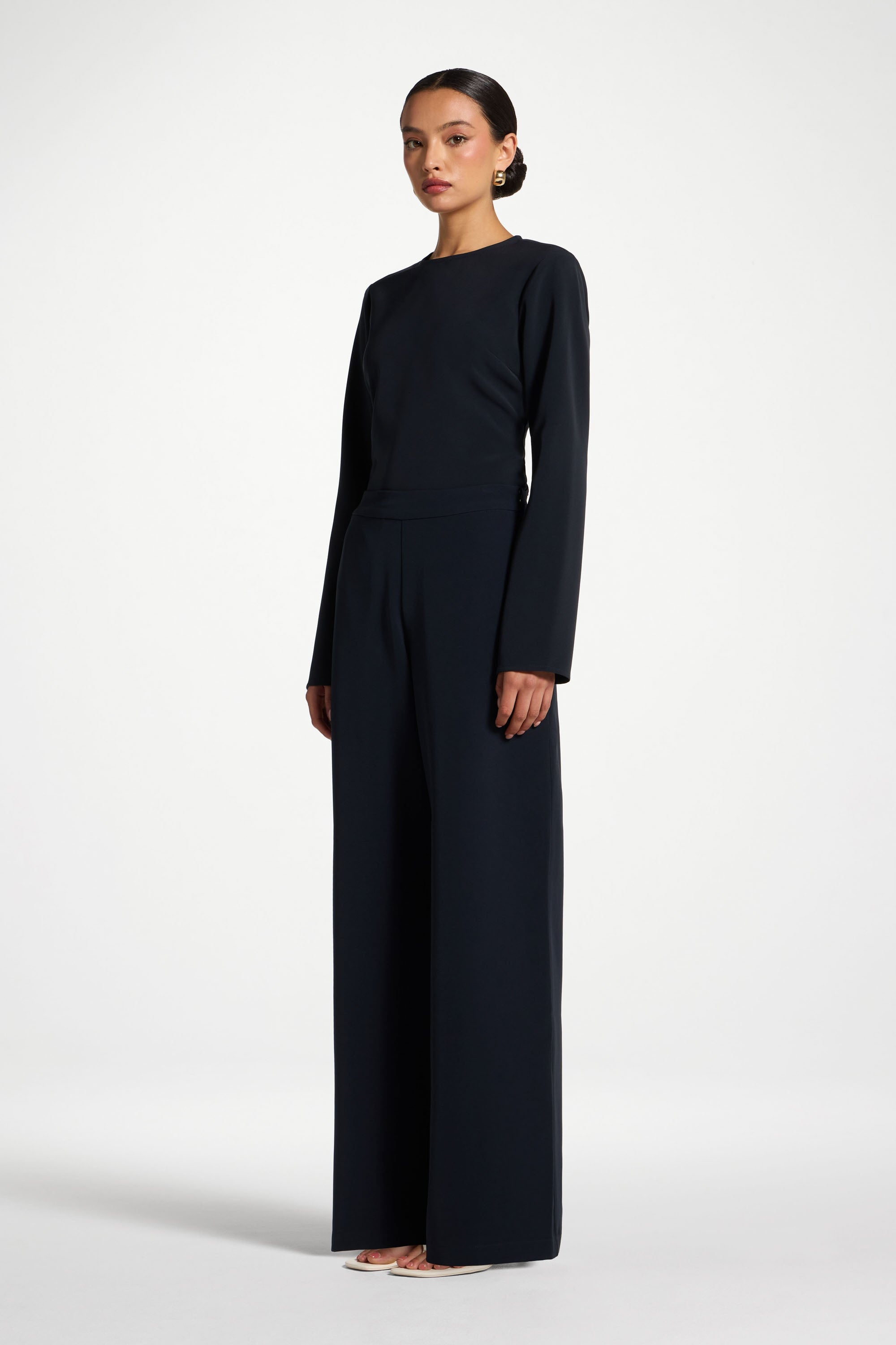 Wide Leg Pants - Midnight Abayas Veiled 