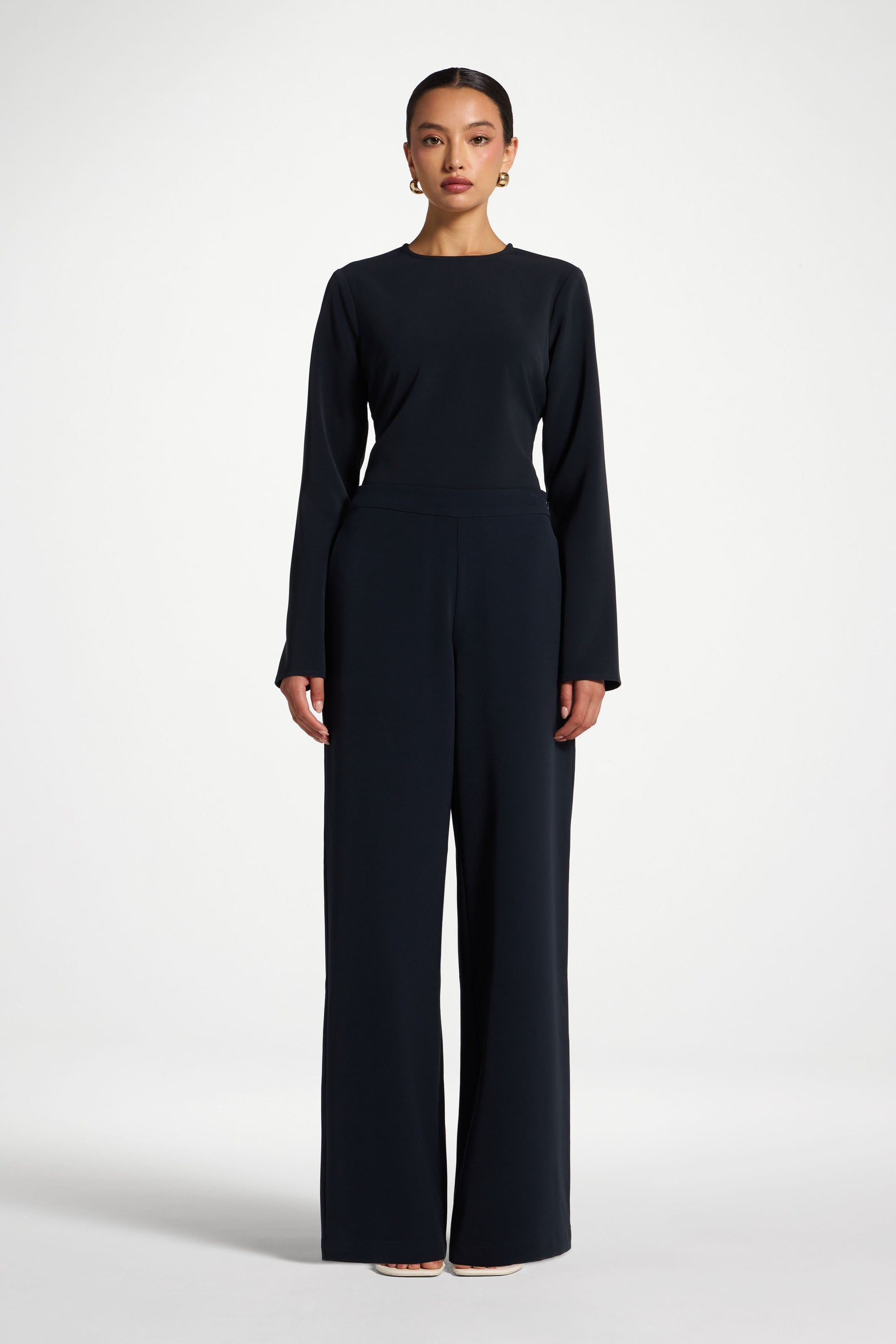 Wide Leg Pants - Midnight Abayas Veiled 