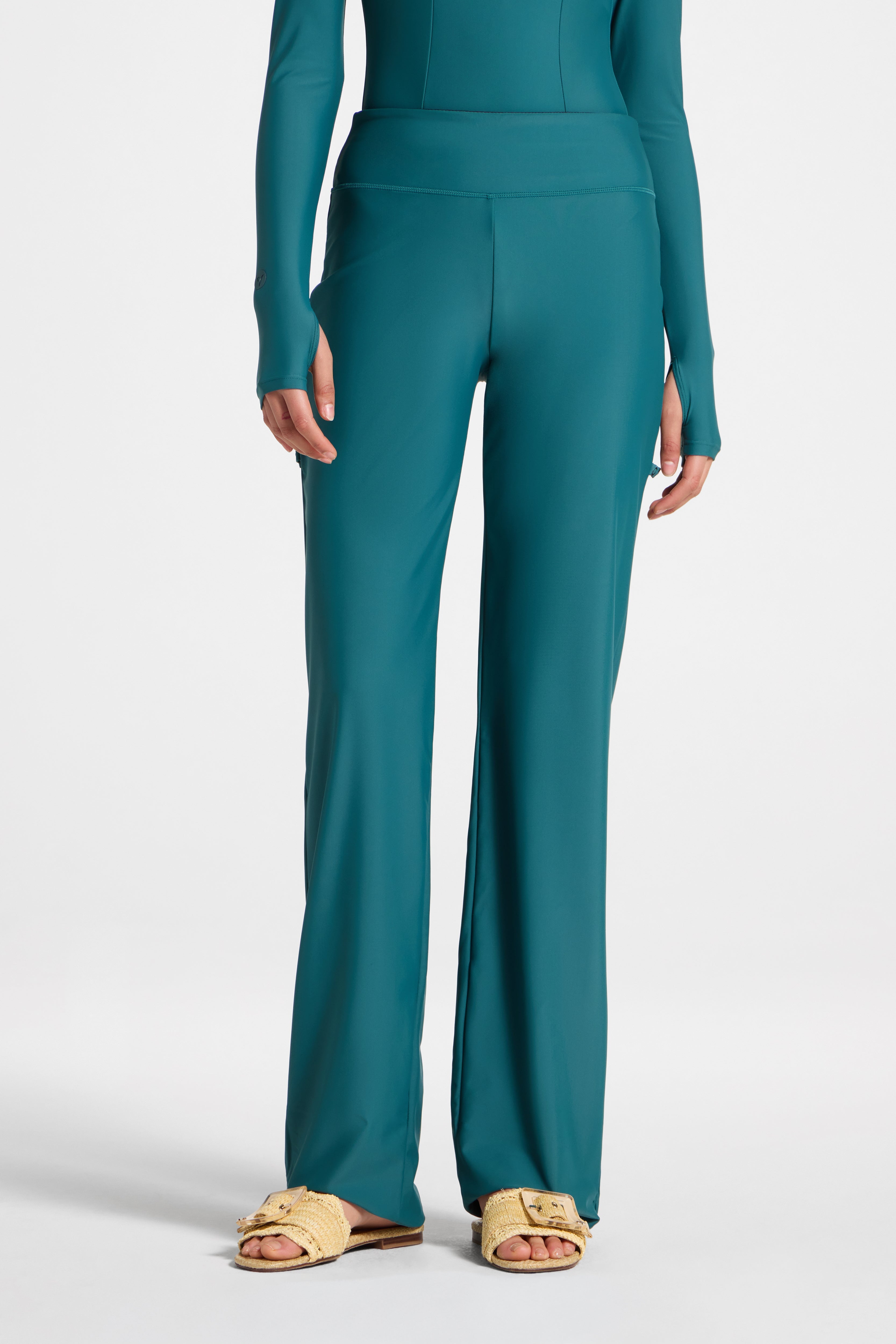 Wide Leg Swim Pants - Mediterranea