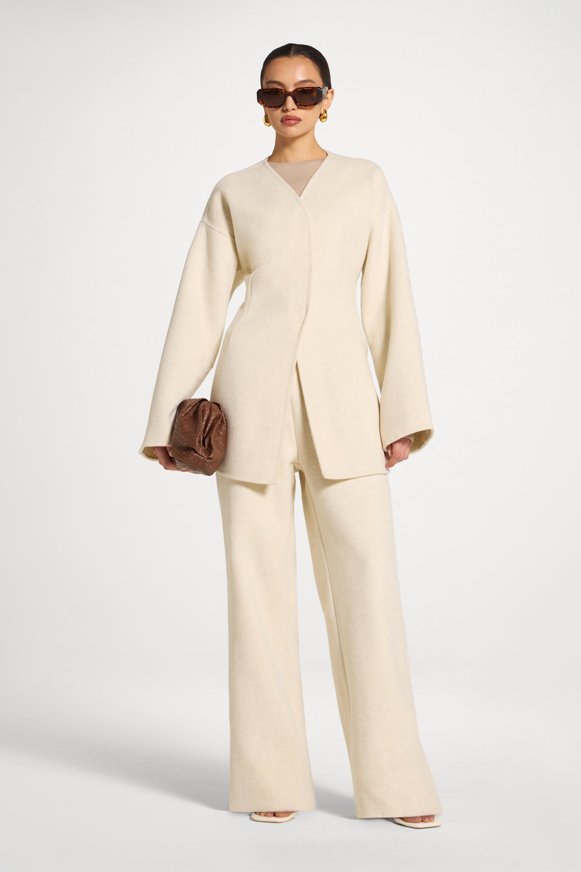 Wool Cinch Jacket - Beige Abayas Veiled 