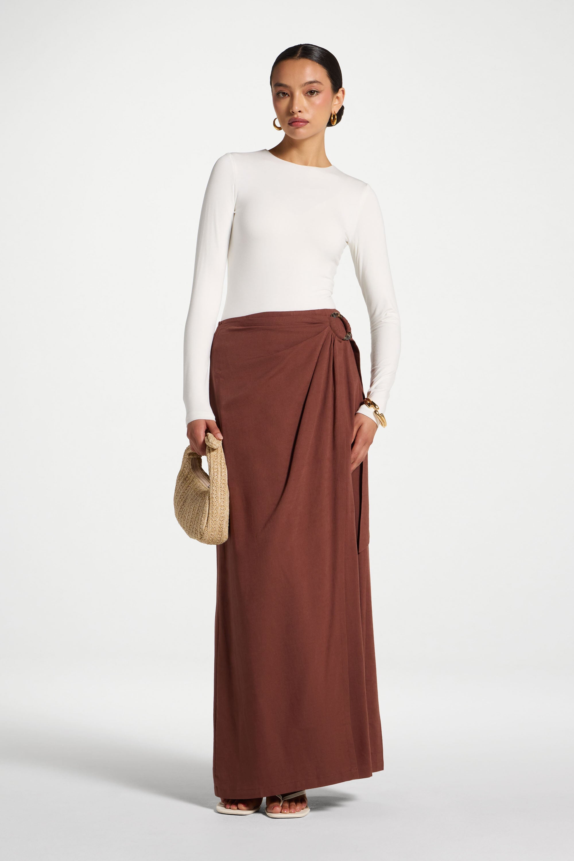 Wrap Hoop Skirt - Mocha Abayas Veiled 