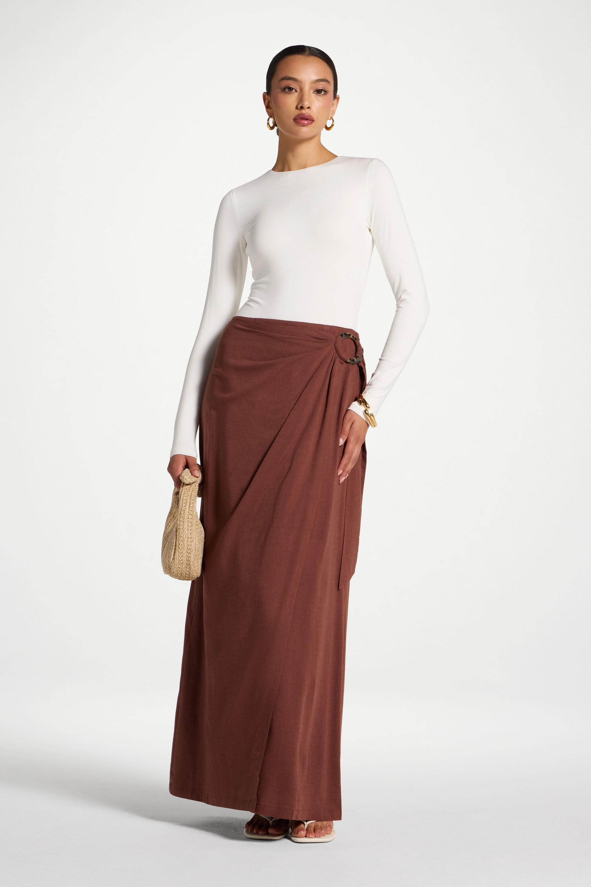 Wrap Hoop Skirt - Mocha Abayas Veiled 