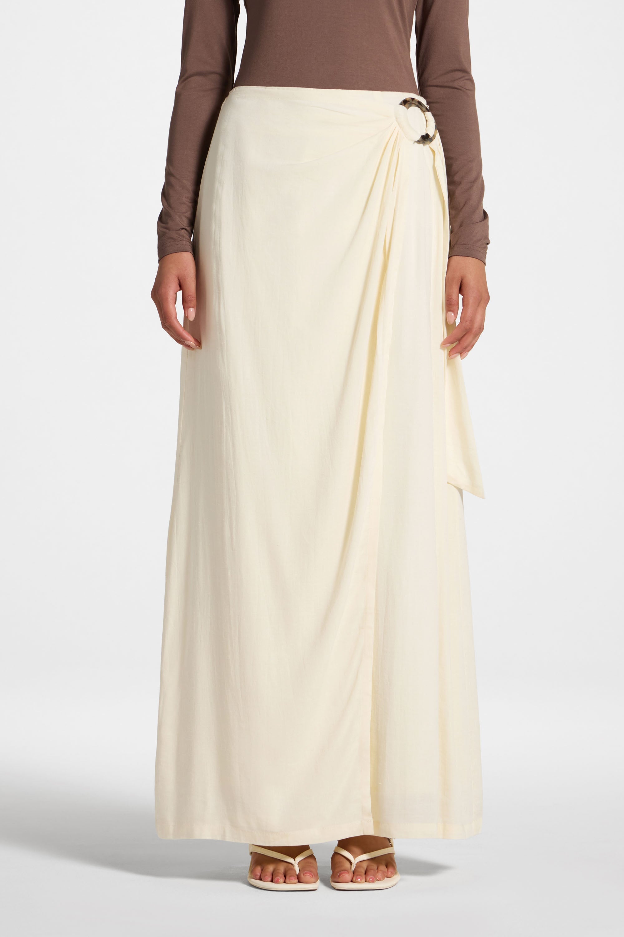 Wrap Hoop Skirt - Off White Abayas Veiled 