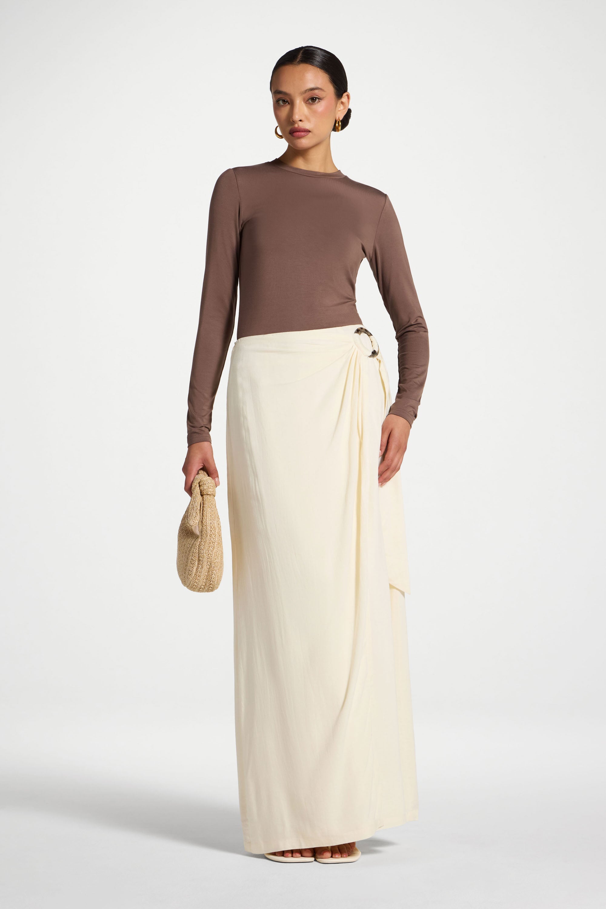 Wrap Hoop Skirt - Off White Abayas Veiled 