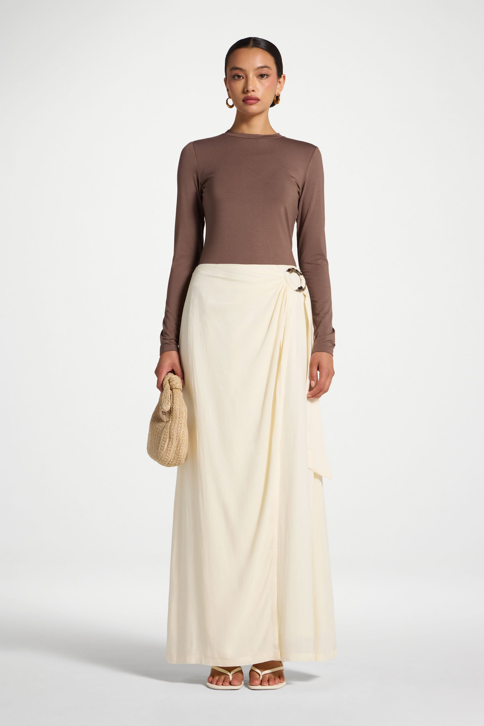 Wrap Hoop Skirt - Off White Abayas Veiled 
