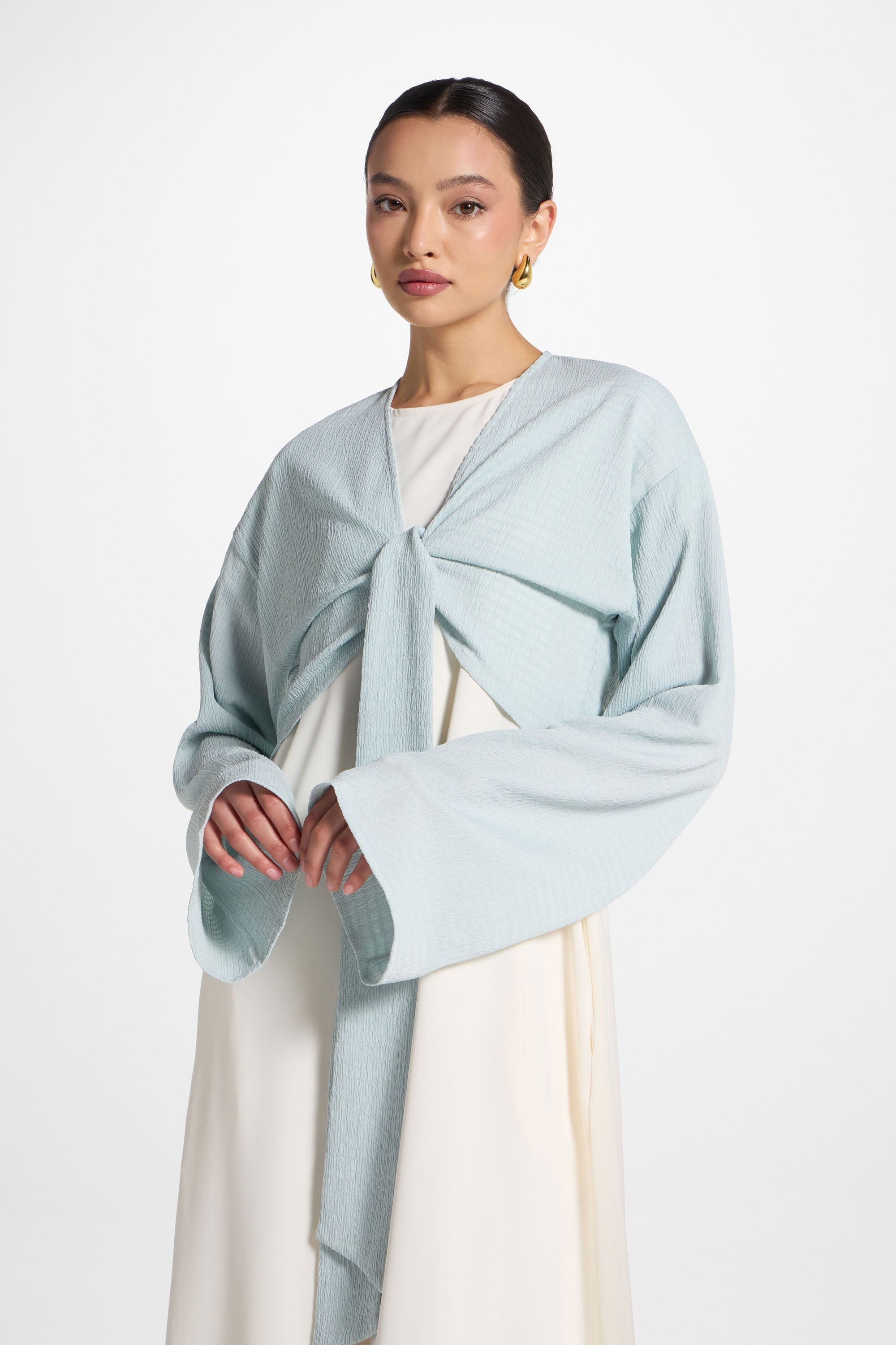 Wrap Tie Cardigan Top - Blue Sky Abayas Veiled 