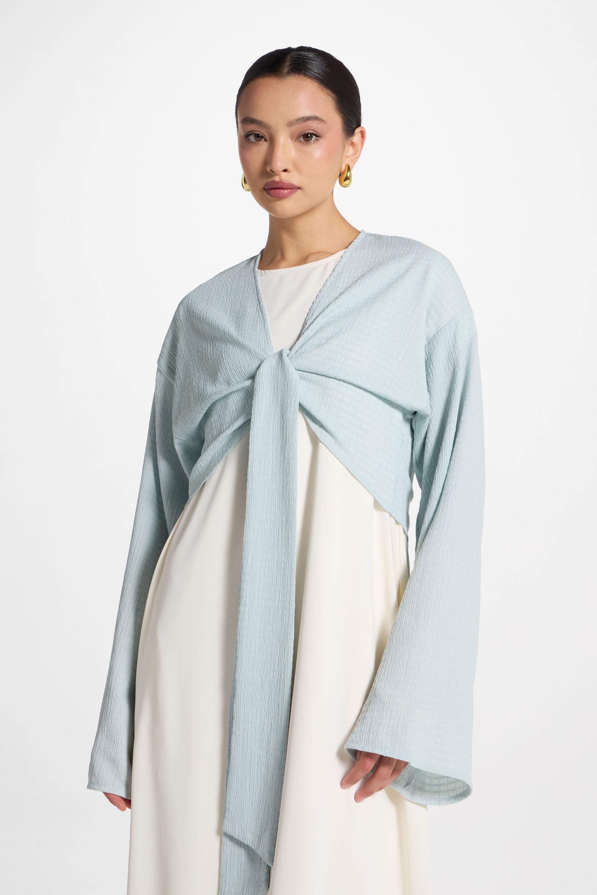 Wrap Tie Cardigan Top - Blue Sky Abayas Veiled 