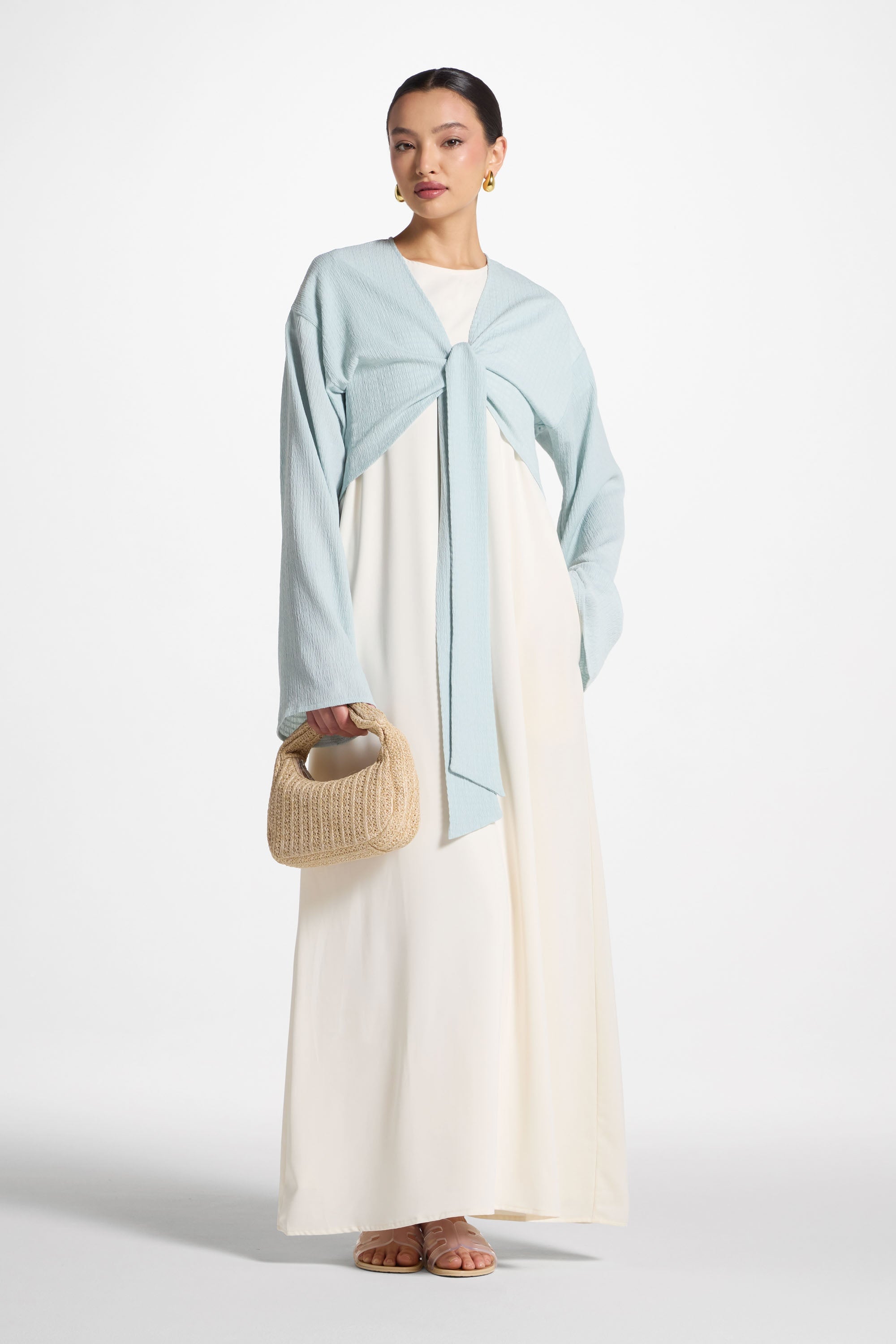 Wrap Tie Cardigan Top - Blue Sky Abayas Veiled 