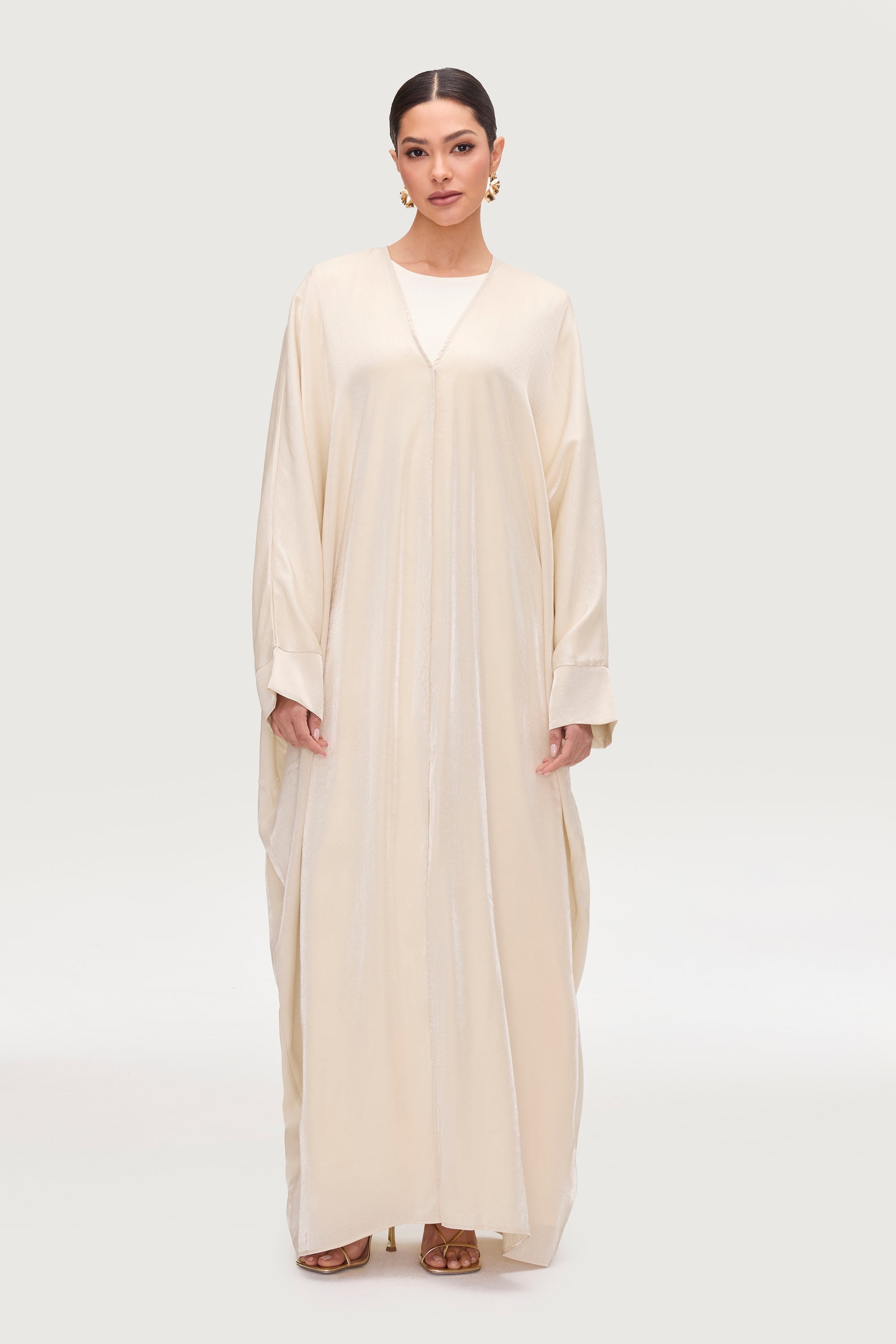 Zara Satin Open Abaya - Moonlight Abayas Veiled 