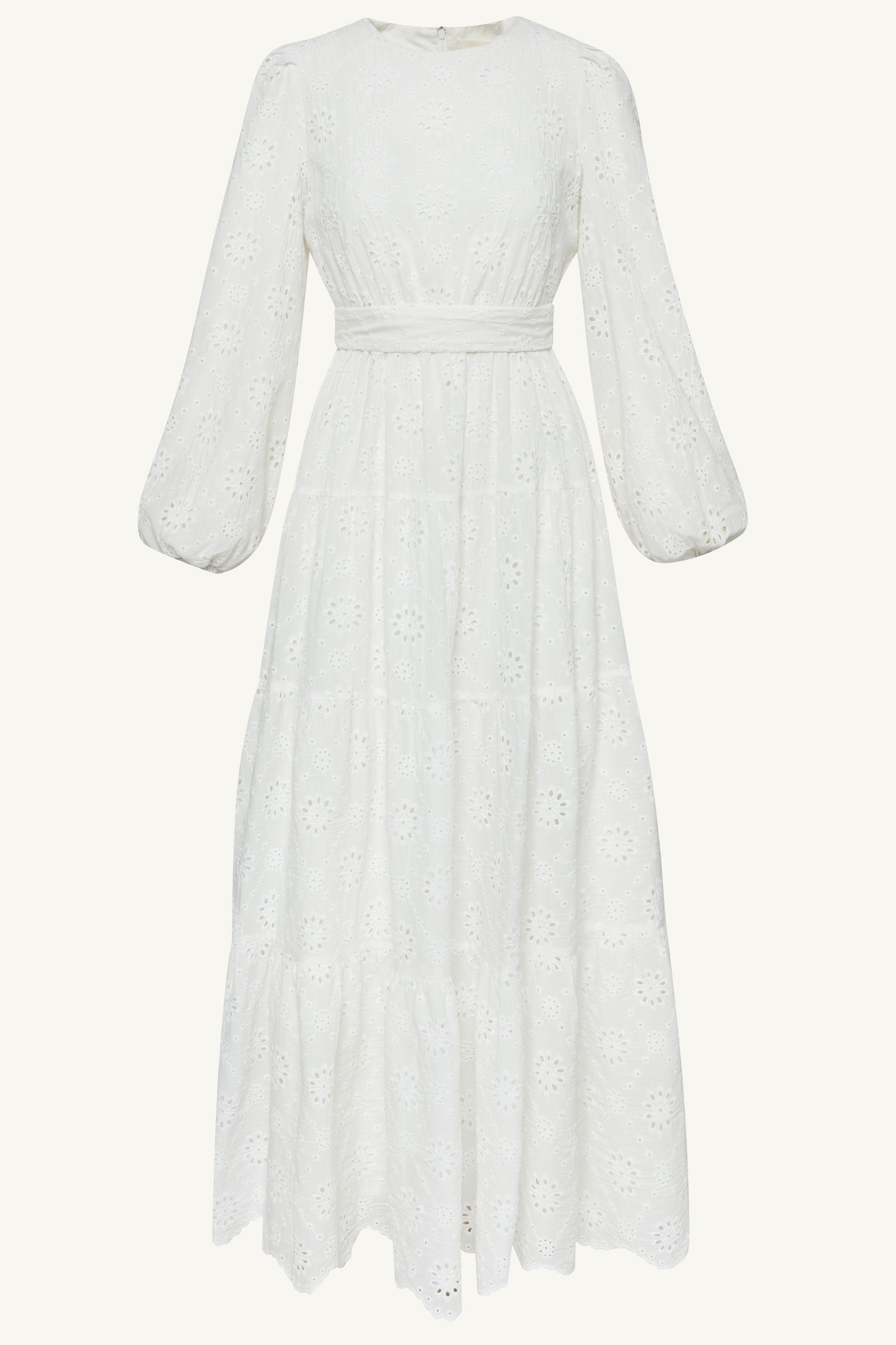 Zaynab White Eyelet Maxi Dress Clothing Veiled 