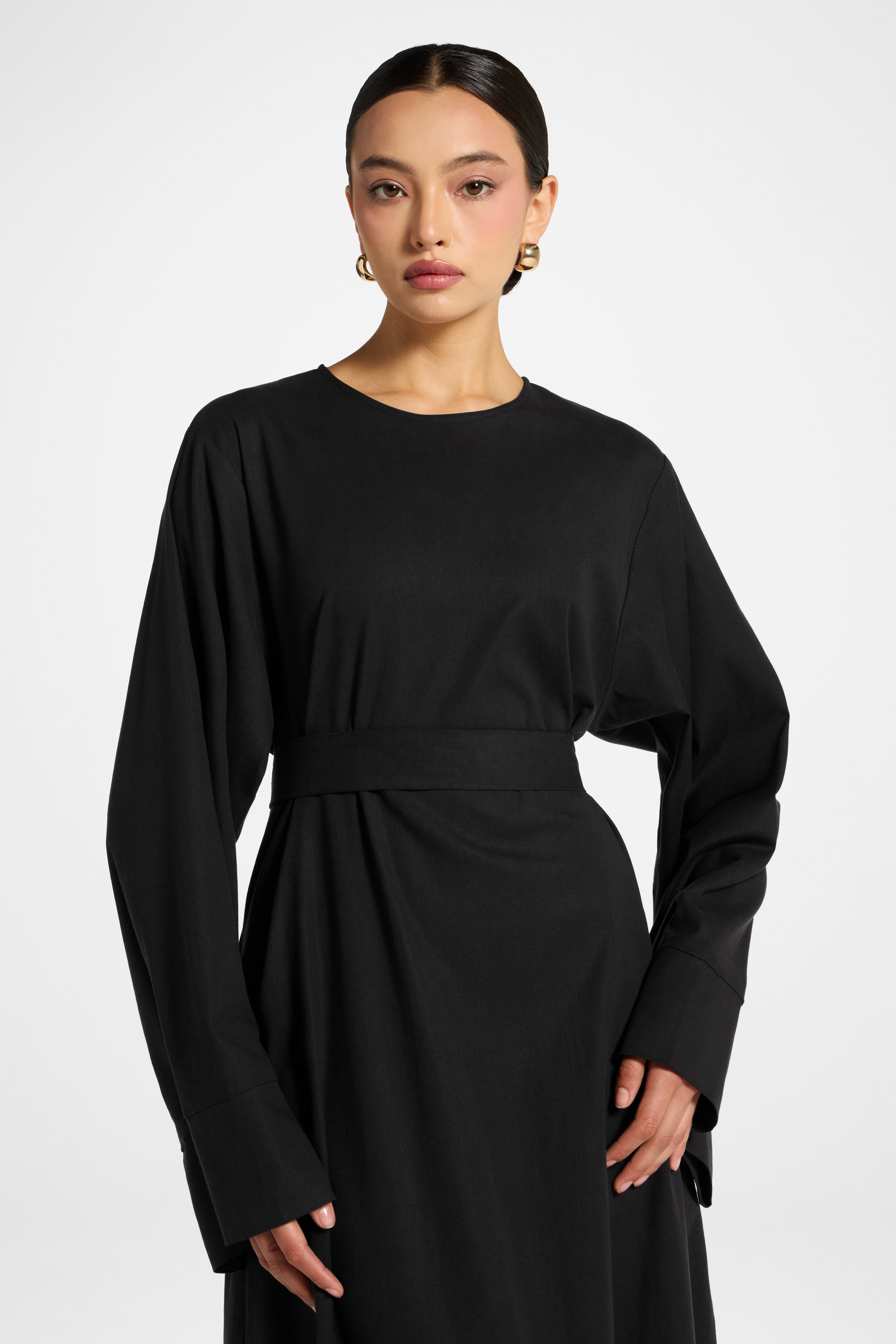 Zeina Maxi Dress - Black Abayas Veiled 