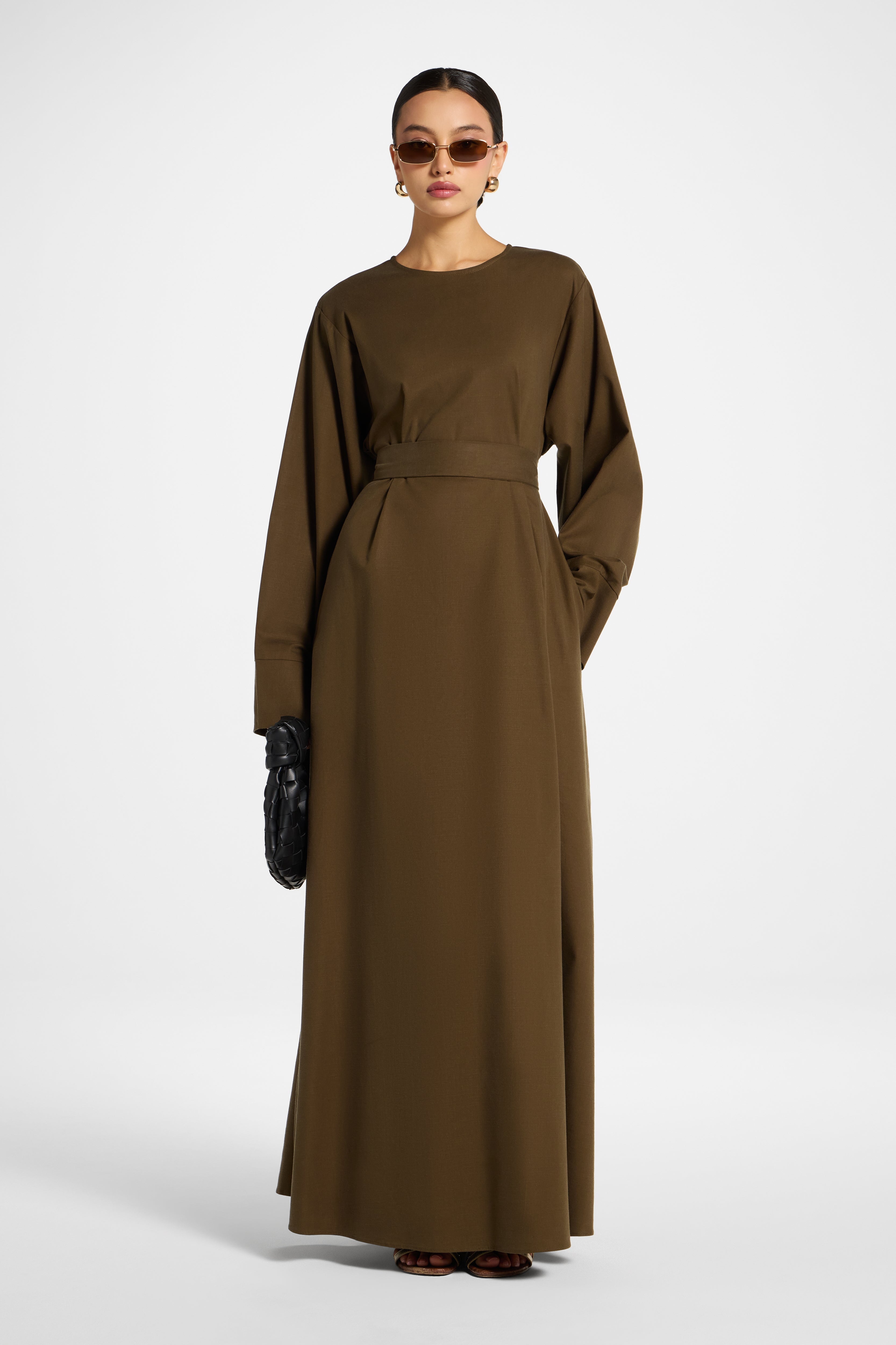 Zeina Maxi Dress - Olive Abayas Veiled 