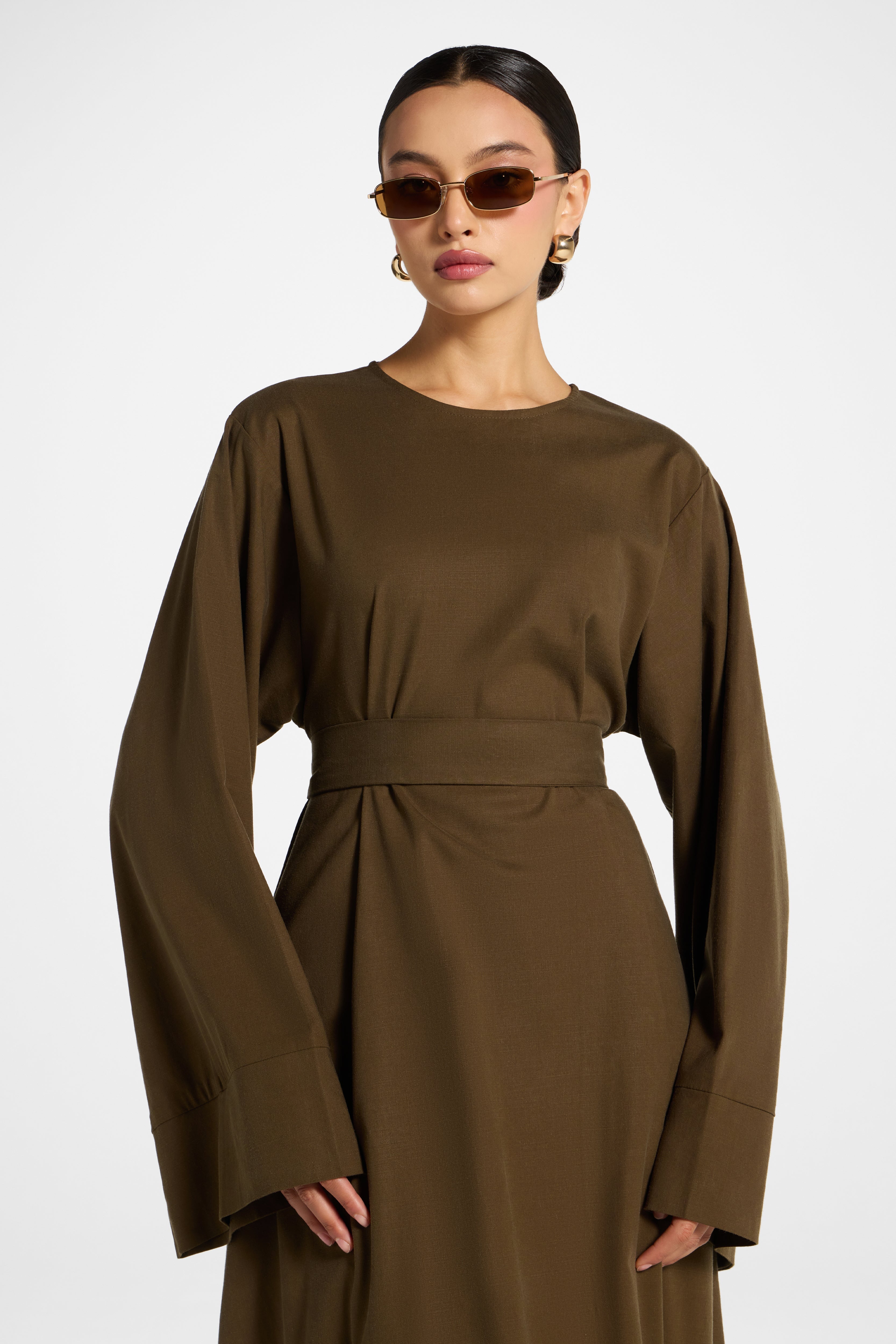 Zeina Maxi Dress - Olive Abayas Veiled 