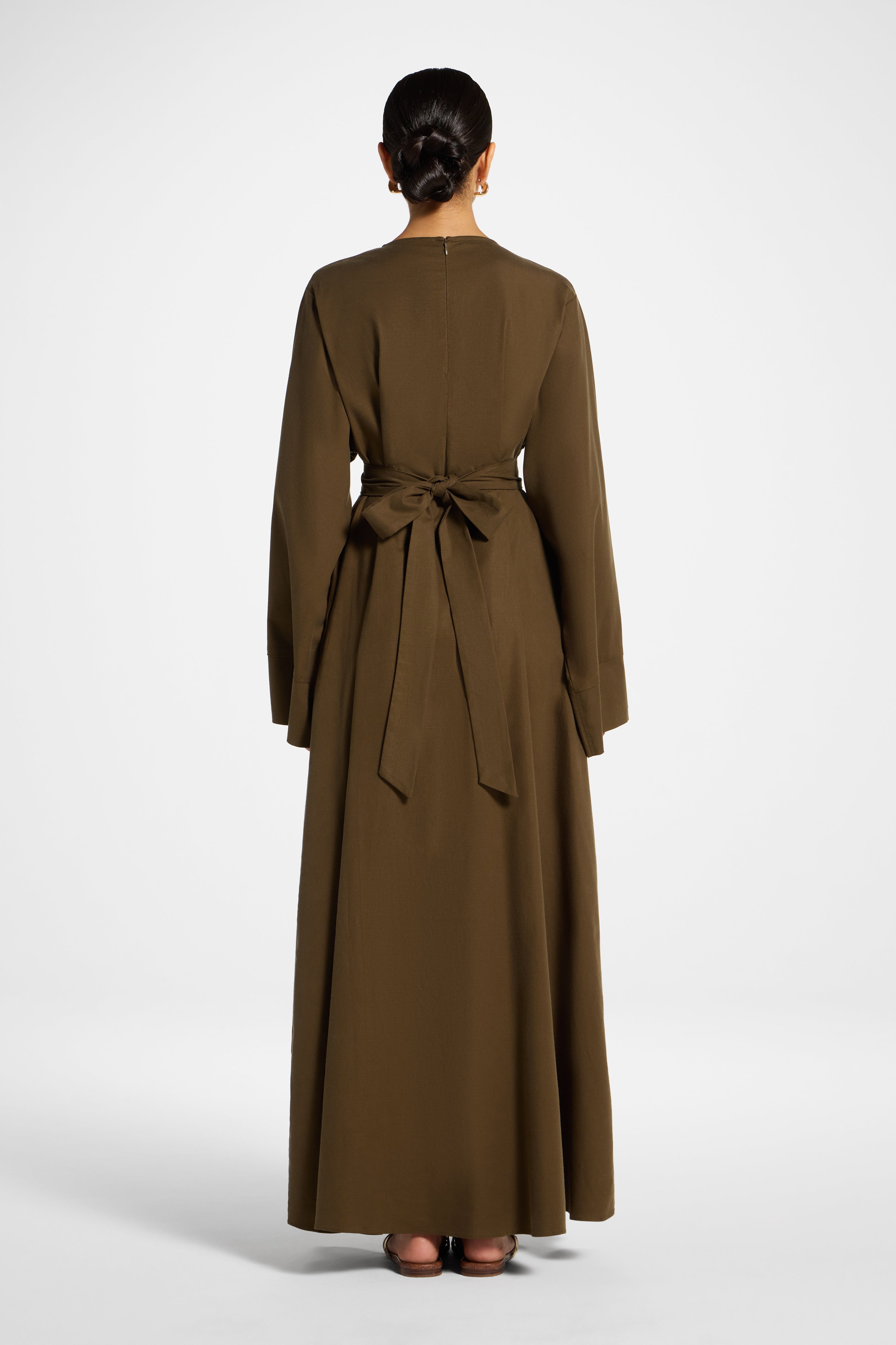 Zeina Maxi Dress - Olive Abayas Veiled 