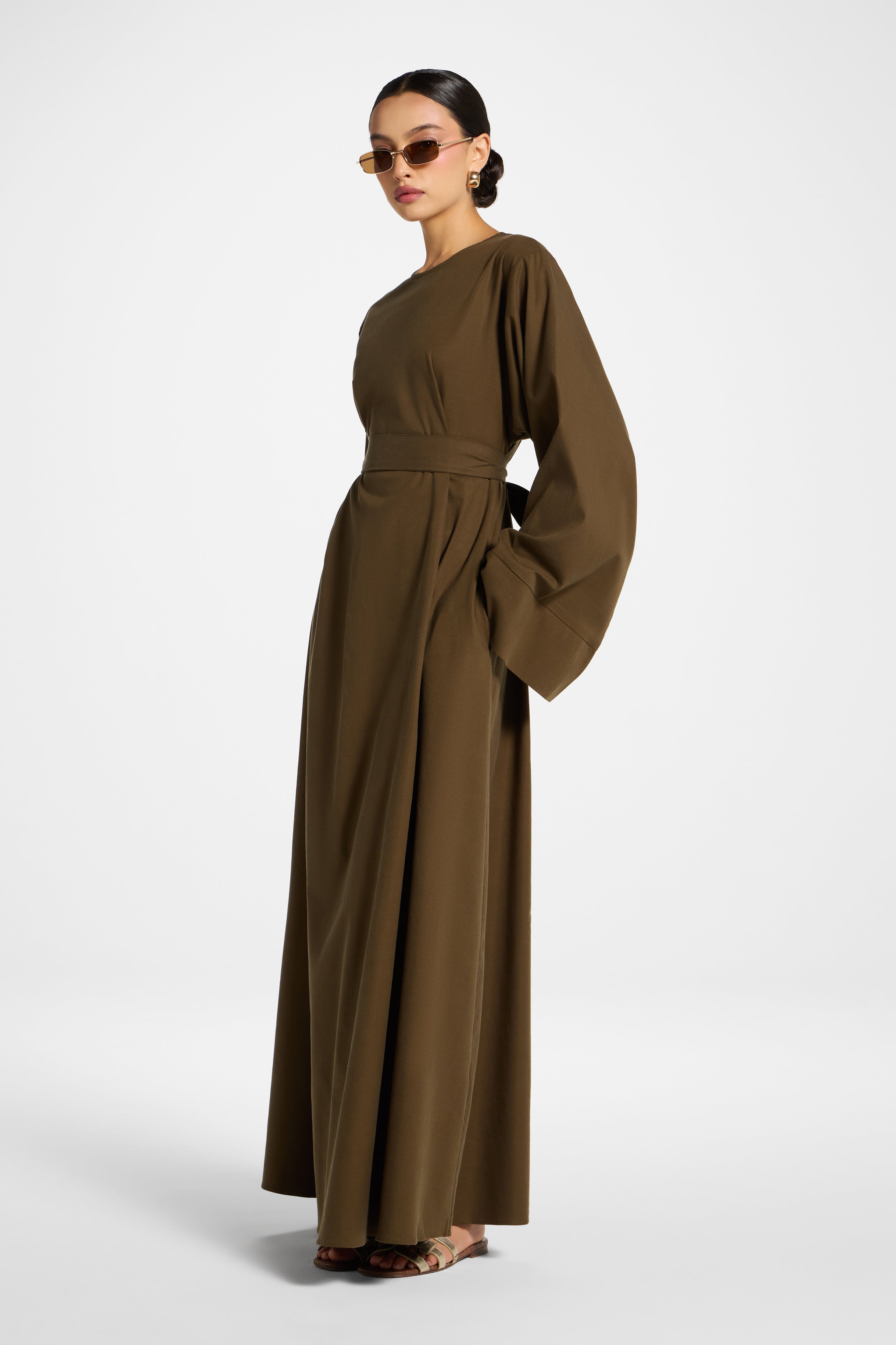 Zeina Maxi Dress - Olive Abayas Veiled 