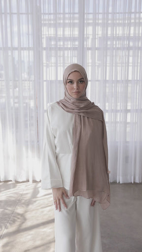Premium Woven ECOVERO™ Hijab - Warm Taupe