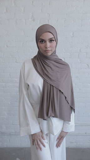 Luxury Jersey Hijab - Taupe