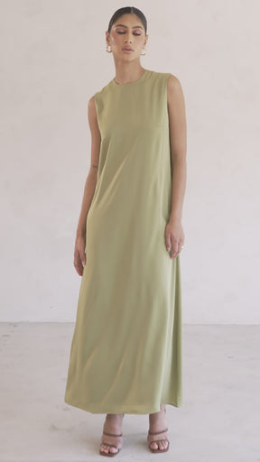 Sadia Sleeveless Maxi Dress & Skirt Set - Cypress Green