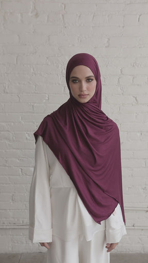 Luxury Jersey Hijab - Deep Berry